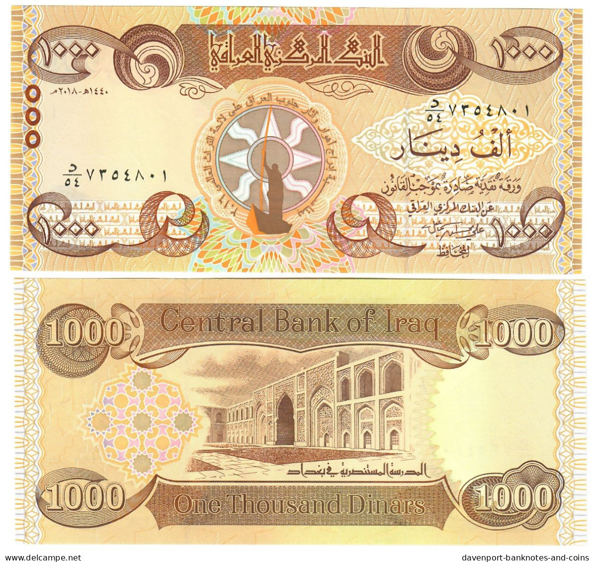 Iraq 1000 Dinars 2018 UNC - Iraq