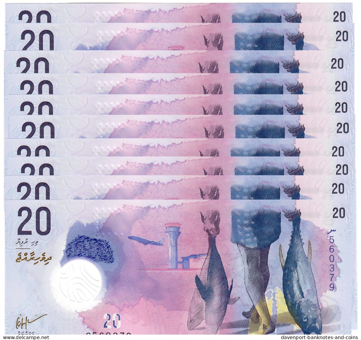 Maldives 10x 20 Rufiyaa 2020 UNC - Maldiven