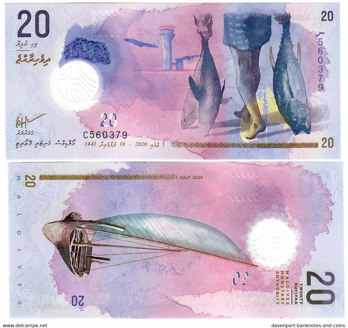 Maldives 10x 20 Rufiyaa 2020 UNC - Maldiven
