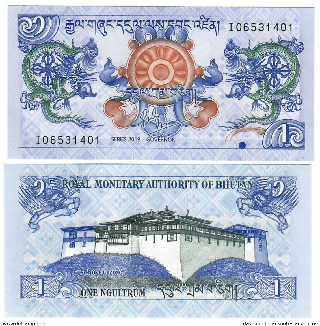 Bhutan 1 Ngultrum 2019 (2021) UNC - Bhoutan