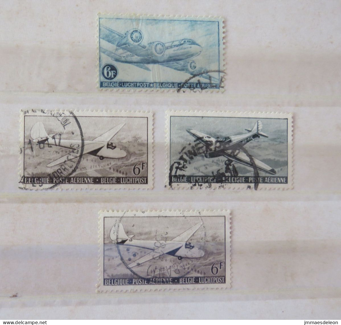 Belgium 1946 - 1951 - Airmail Stamps Planes - Oblitérés