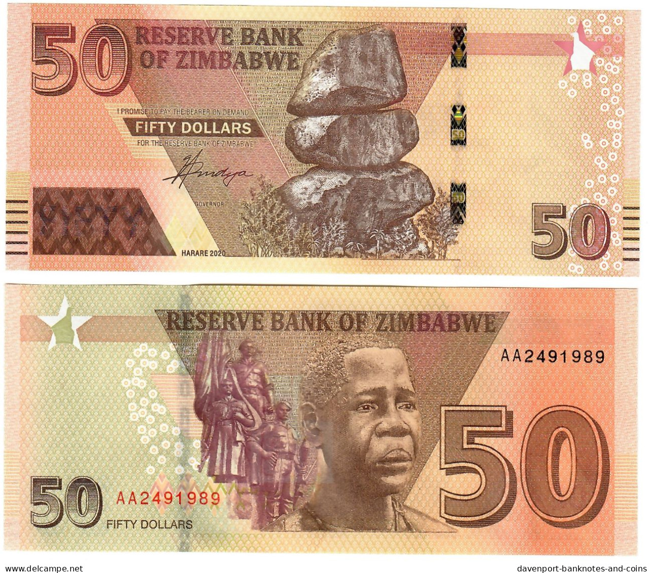 Zimbabwe 50 Dollars 2020 (2021) UNC - Simbabwe