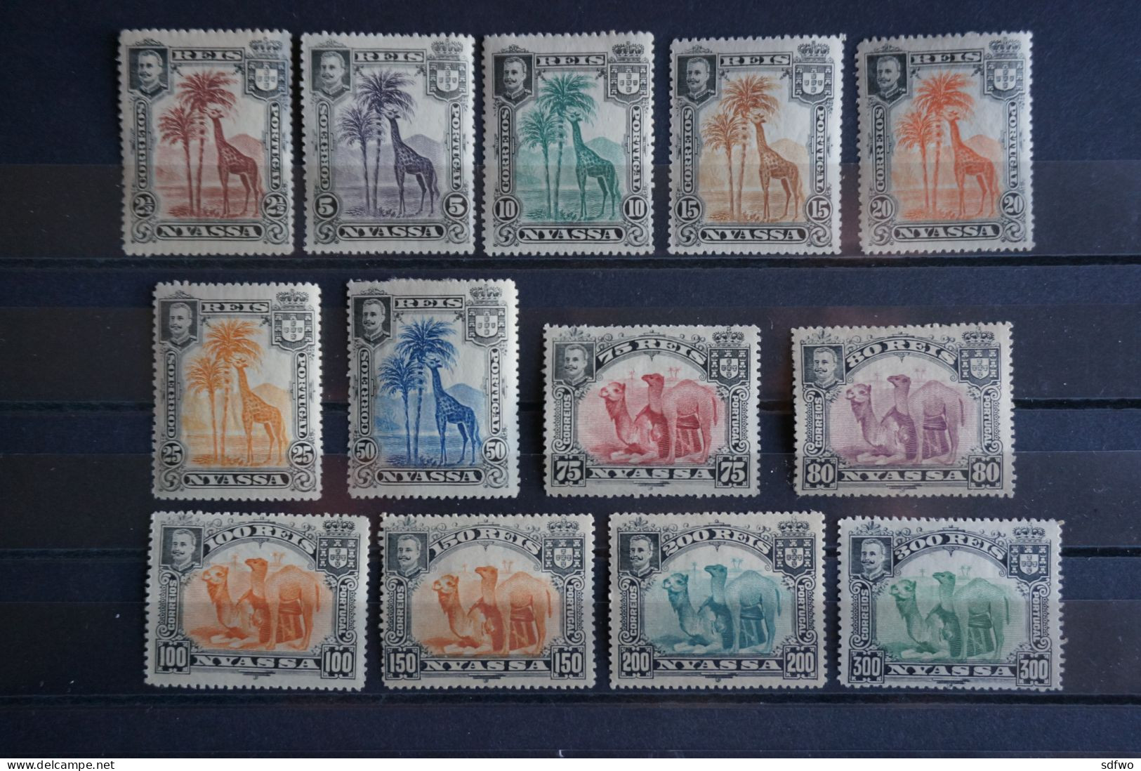 (T2) Nyassa 1901 Carlos - Giraffes Camels Complete Set - Af. 27 To 39 (MH) - Nyasaland