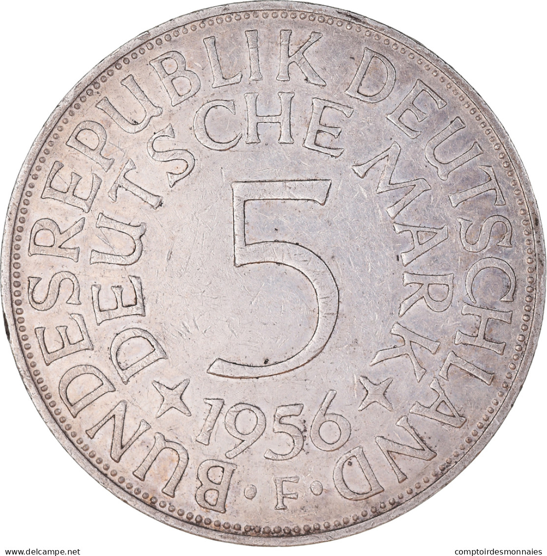 Monnaie, République Fédérale Allemande, 5 Mark, 1956, Stuttgart, TTB, Argent - 5 Marchi