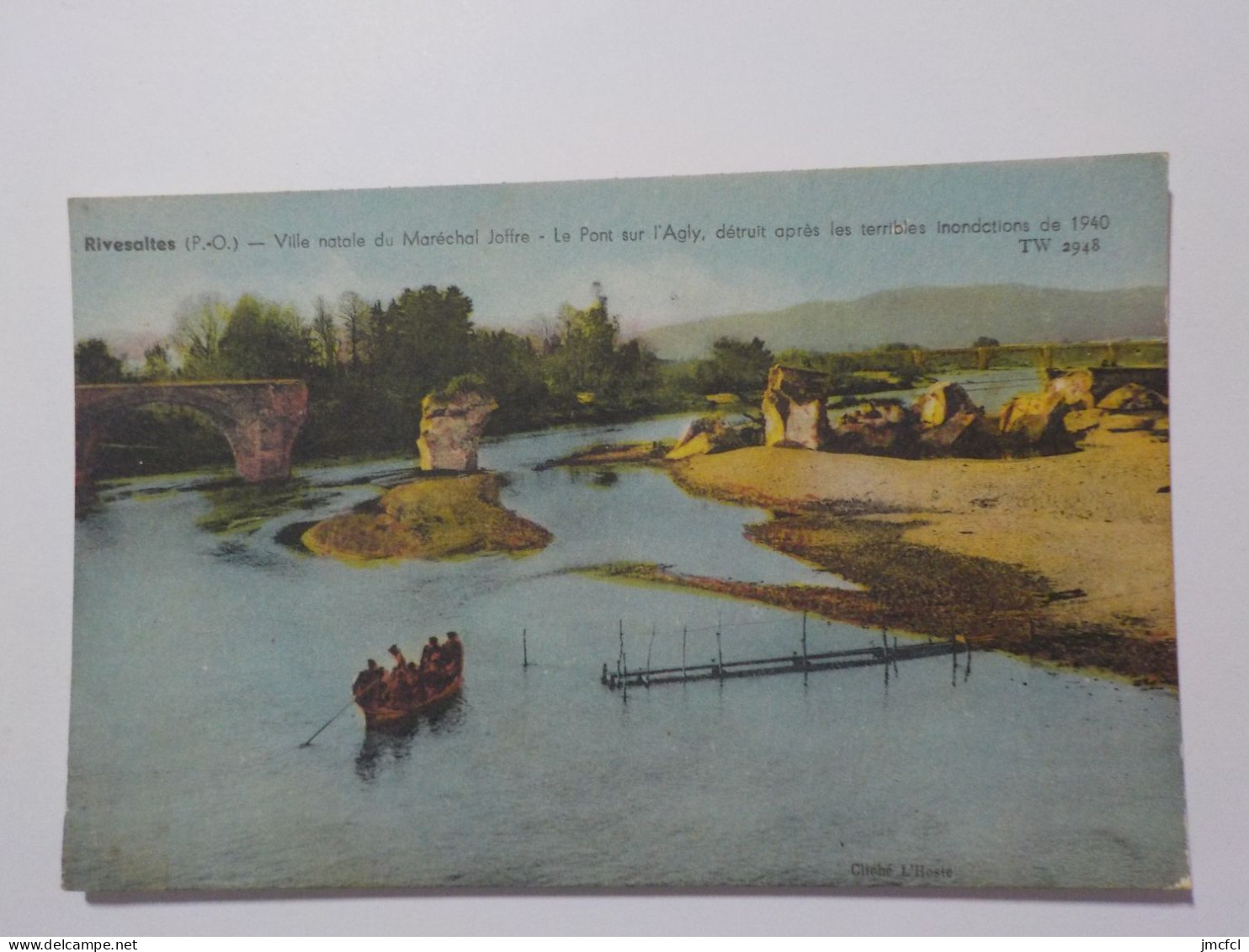 RIVESALTES    Ville Natale Du Maréchal Foch     Le Pont Sur L'Agly Detruit Après Les Terribles Inondations De 1940 - Rivesaltes