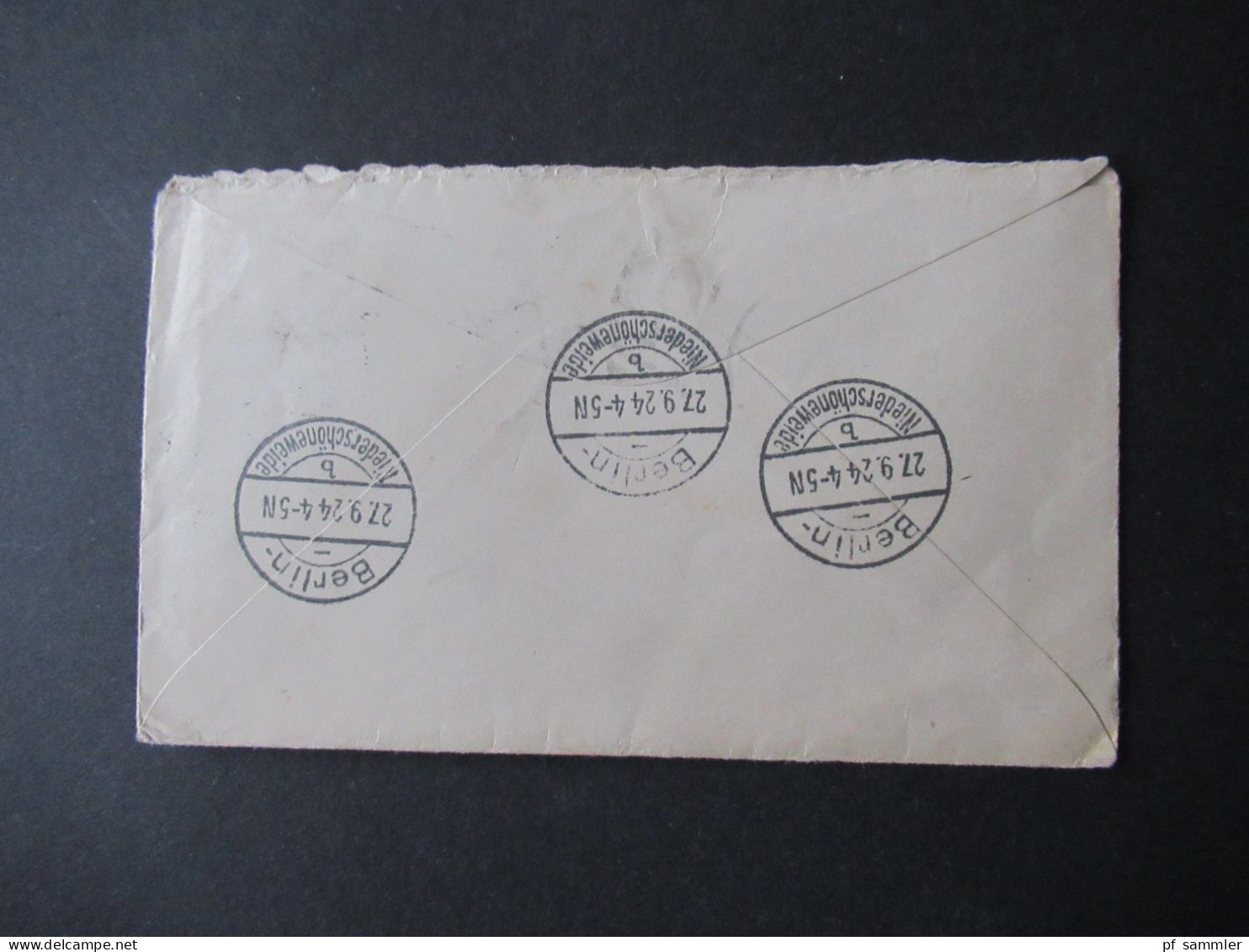 USA 1924 Überssebrief Stempel Saint Johnsville NY Nach Berlin Niederschöneweide Mit Rücks. 3x Ank. Stempel Bln Niedersch - Storia Postale