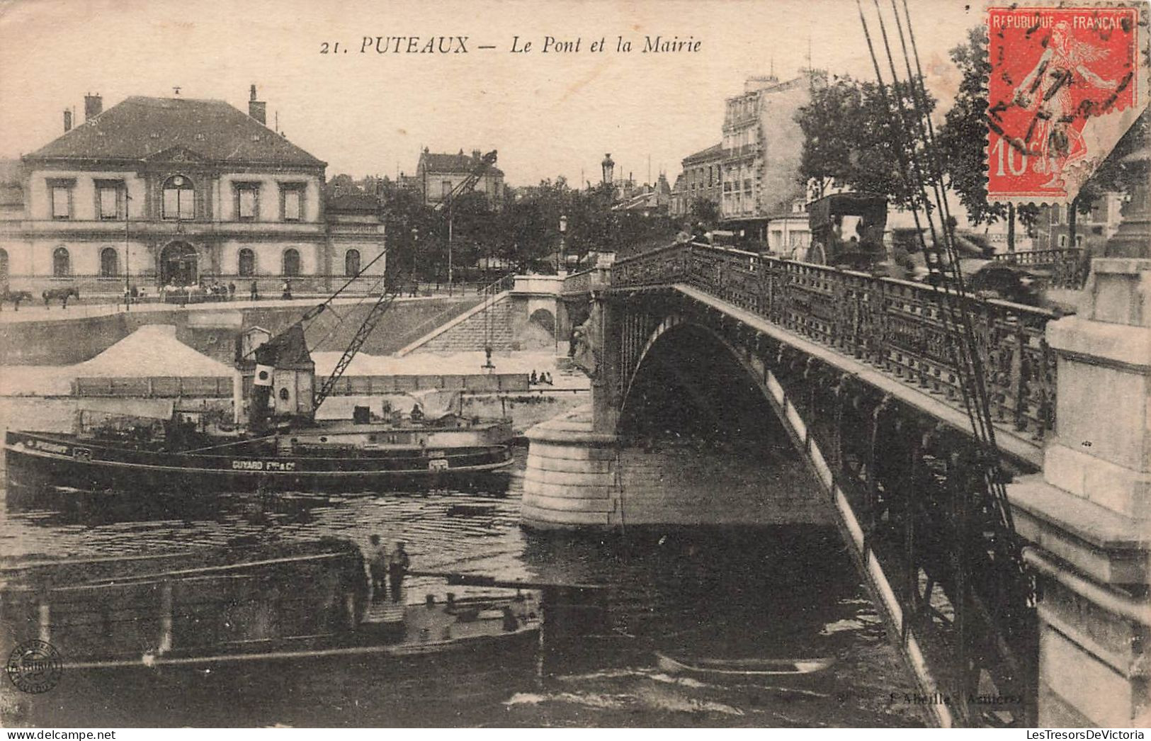 FRANCE - Puteaux - Le Pont Et La Mairie - Bateaux - Carte Postale Ancienne - Puteaux