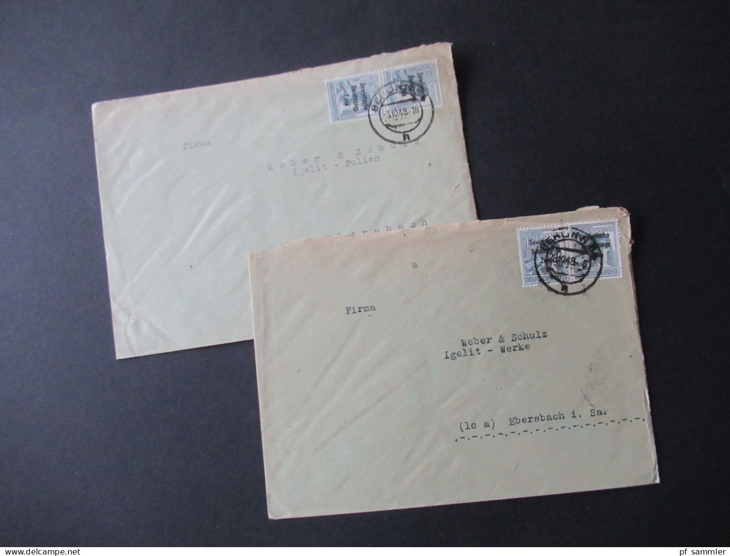 SBZ 10.1948 Marken Mit Aufdruck Stempel Berlin (Absender Veteranenstr. Russischer Sektor) Nach Ebersbach - Covers & Documents