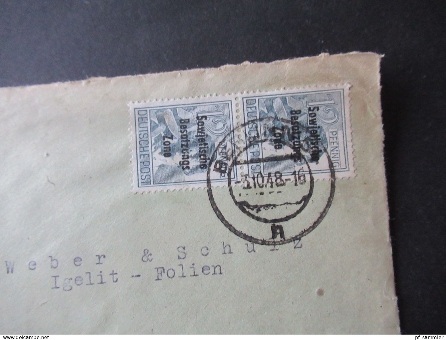 SBZ 10.1948 Marken Mit Aufdruck Stempel Berlin (Absender Veteranenstr. Russischer Sektor) Nach Ebersbach - Covers & Documents