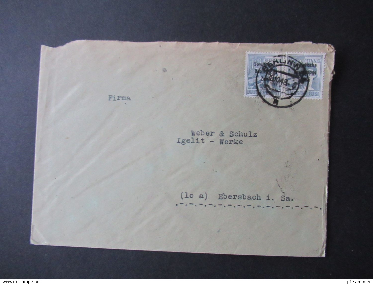 SBZ 10.1948 Marken Mit Aufdruck Stempel Berlin (Absender Veteranenstr. Russischer Sektor) Nach Ebersbach - Brieven En Documenten