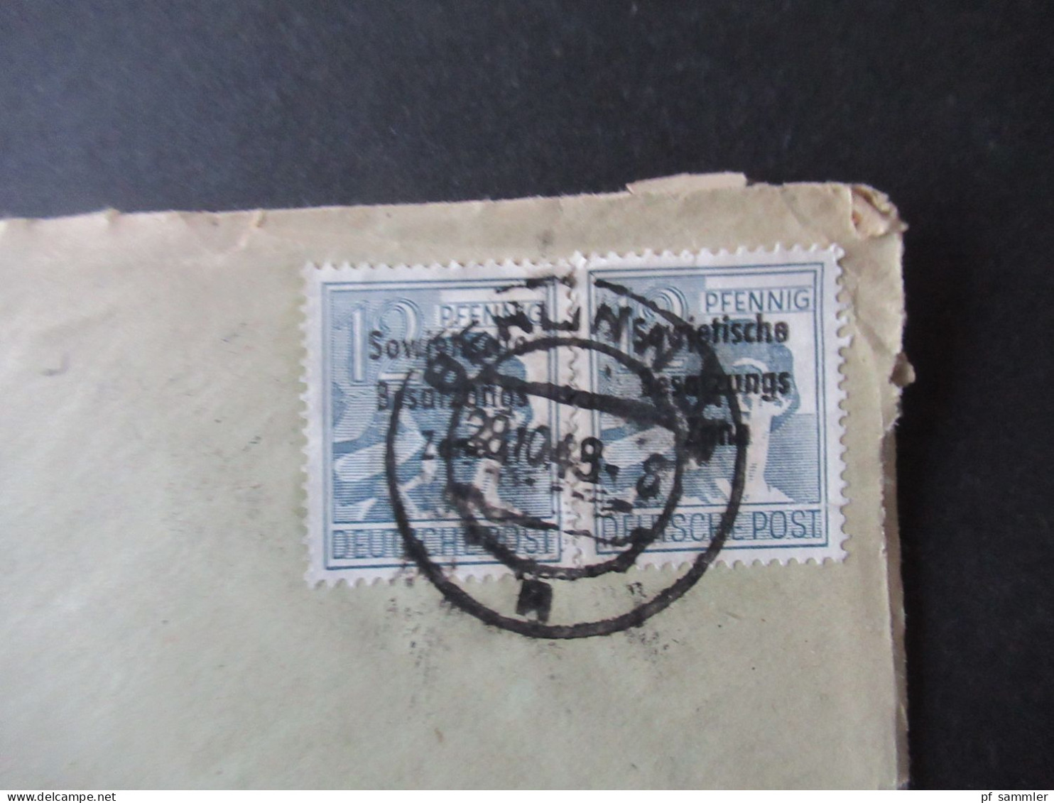 SBZ 10.1948 Marken mit Aufdruck Stempel Berlin (Absender Veteranenstr. Russischer Sektor) nach Ebersbach
