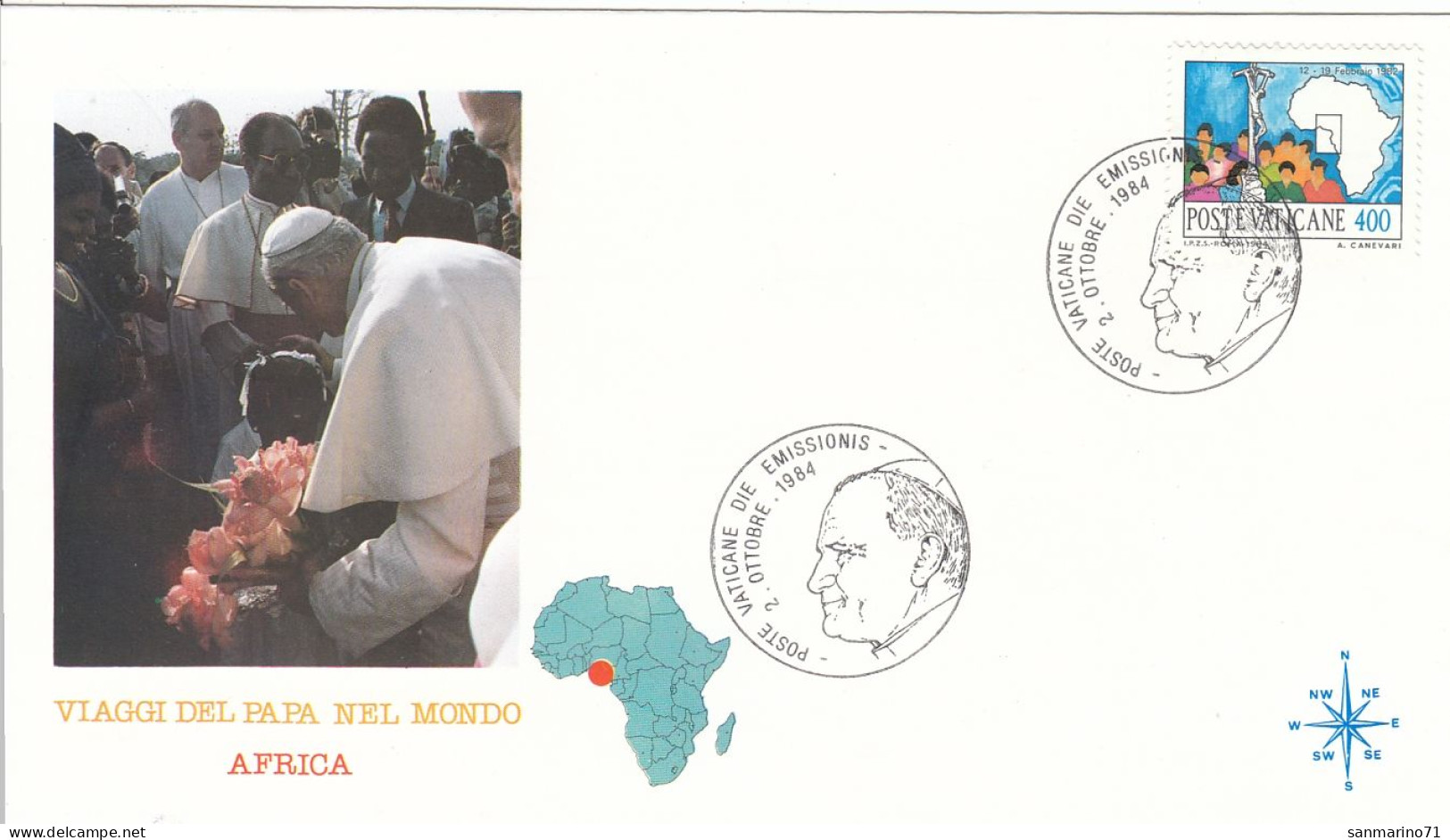 VATICAN Cover 3-101,popes Travel 1984 - Briefe U. Dokumente