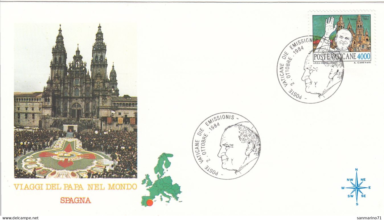 VATICAN Cover 3-106,popes Travel 1984 - Brieven En Documenten