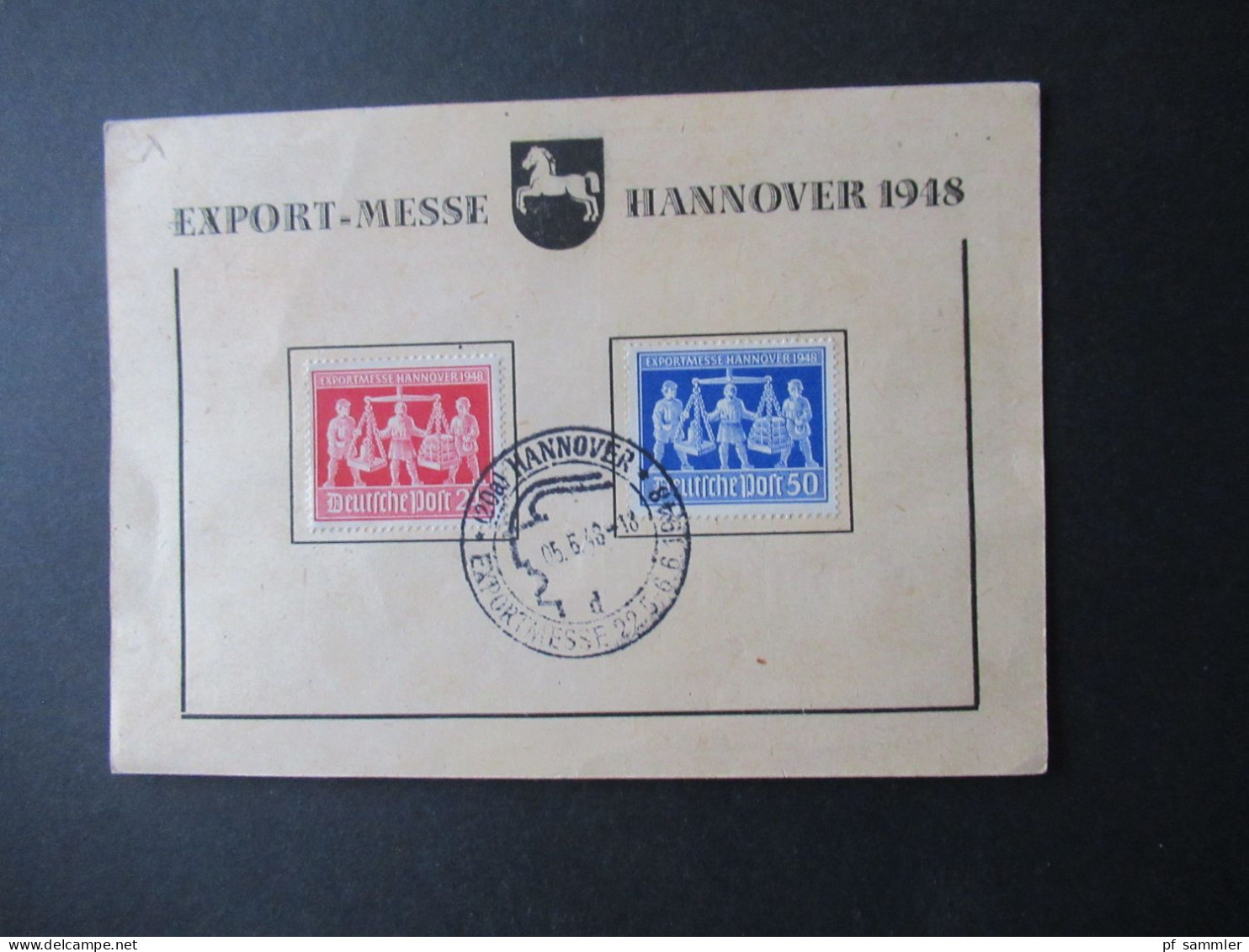 Kontrollrat 1948 Sonder PK Export Messe Hannover Nr.969 / 970 Sonderstempel Hannover D Exportmesse Offizielle PK - Briefe U. Dokumente