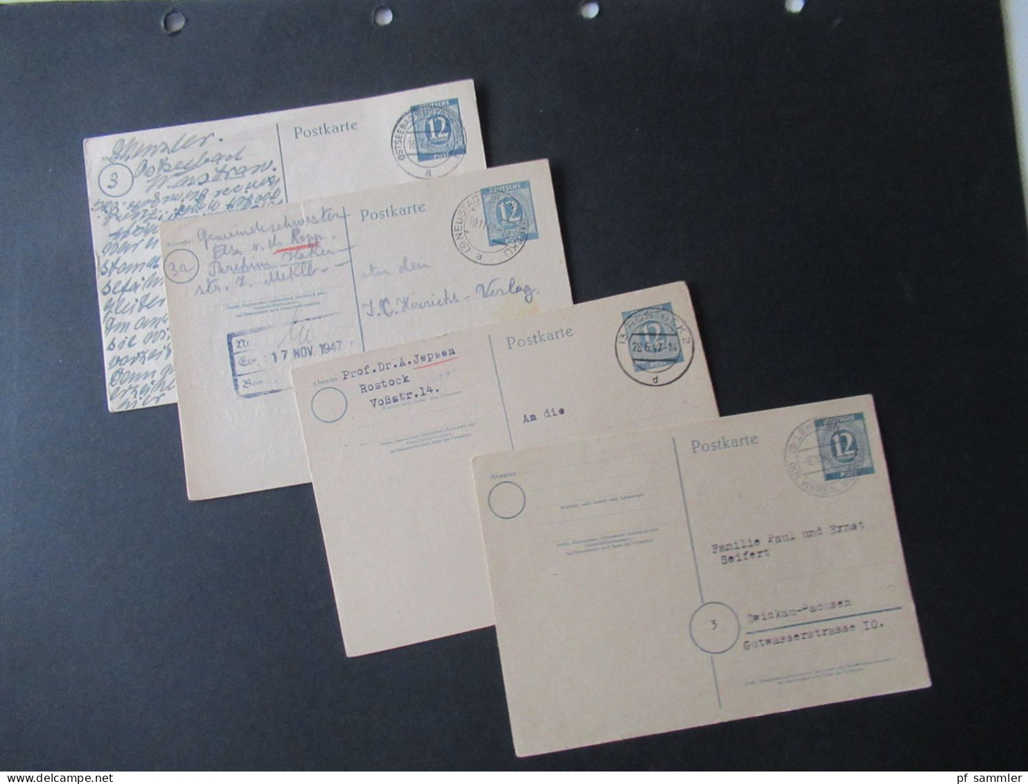 Kontrollrat 1947 / 48 Ziffer Ganzsache 4 Stk. Verwendet In Der SBZ / Verschiedene Tagesstempel / Aus Dem Bedarf - Lettres & Documents