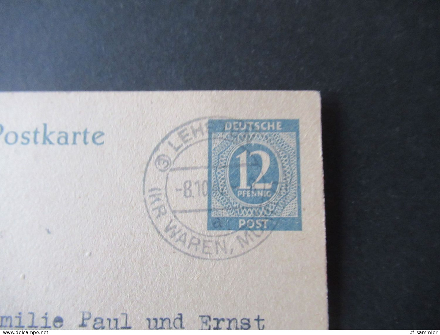 Kontrollrat 1947 / 48 Ziffer Ganzsache 4 Stk. Verwendet In Der SBZ / Verschiedene Tagesstempel / Aus Dem Bedarf - Brieven En Documenten