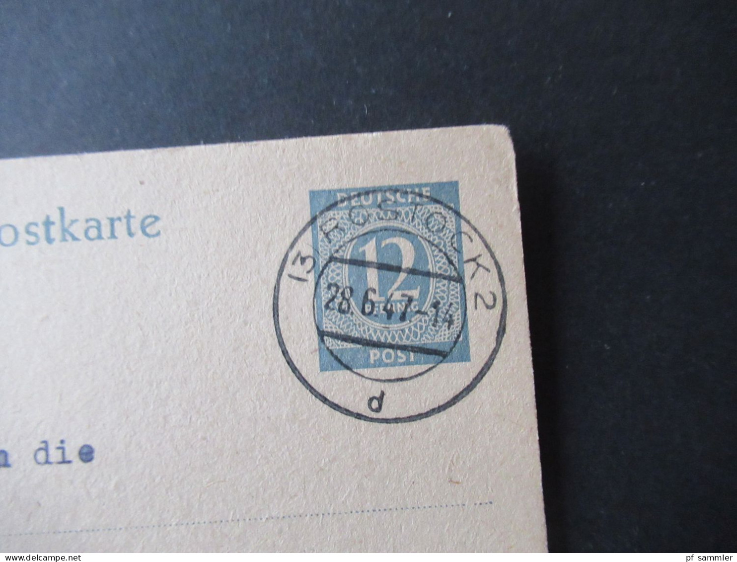 Kontrollrat 1947 / 48 Ziffer Ganzsache 4 Stk. verwendet in der SBZ / verschiedene Tagesstempel / aus dem Bedarf