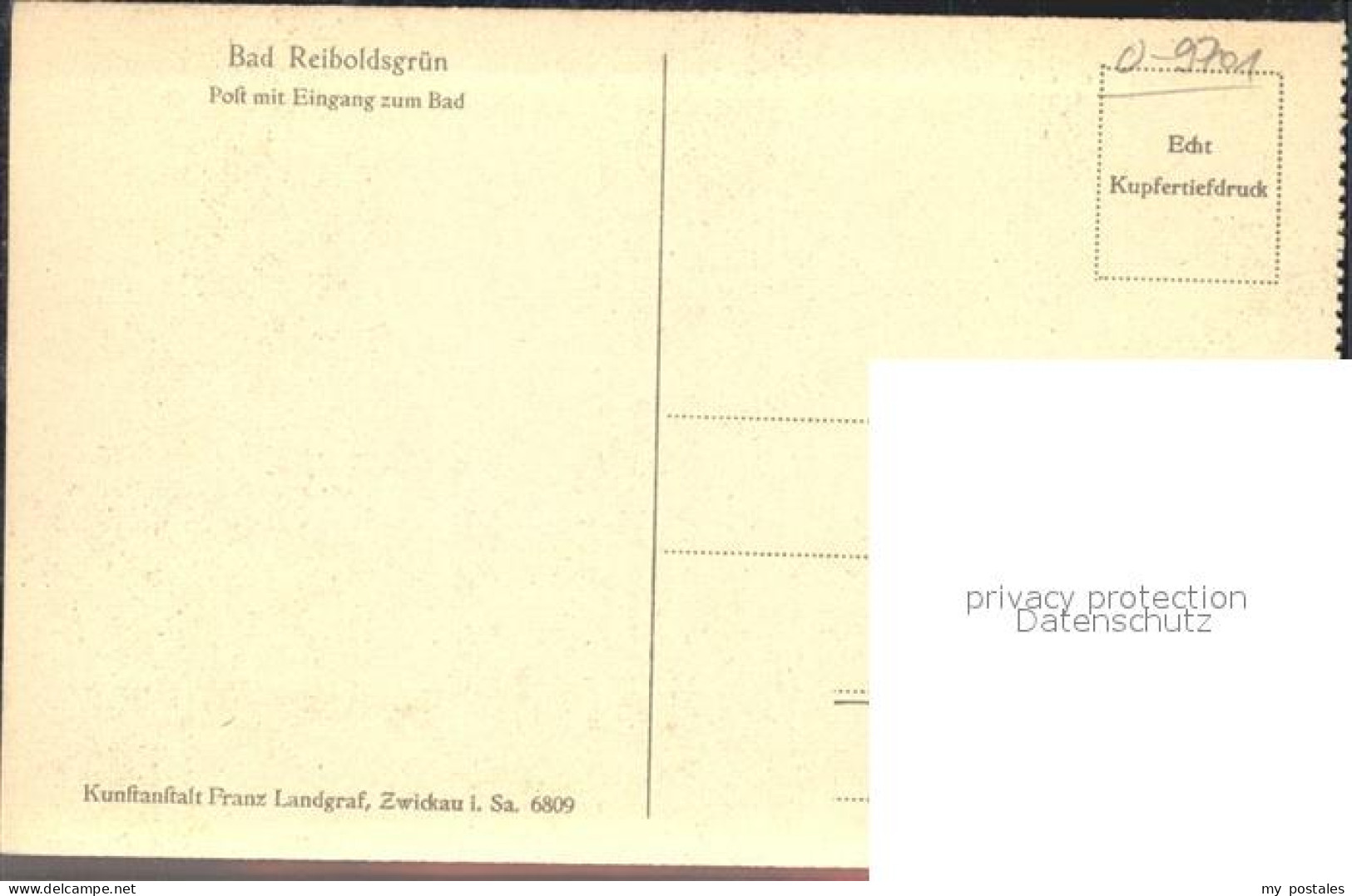 42268193 Bad Reiboldsgruen Post Mit Eingang Zum Bad Kupfertiefdruck Bad Reibolds - Auerbach (Vogtland)