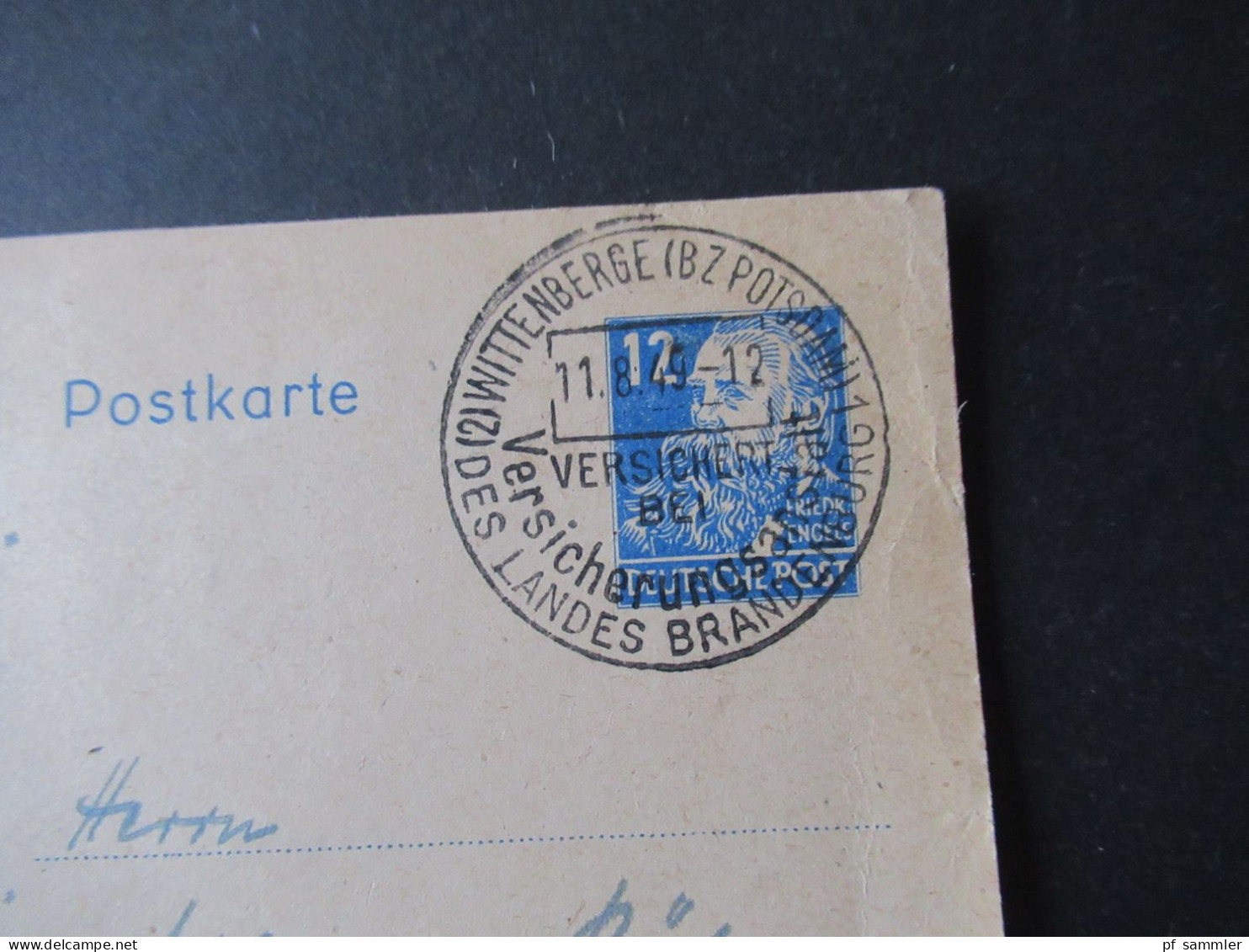 SBZ / DDR Ganzsache Sonderstempel 11.8.1949 Wittenberge (BZ Potsdam) Aus Dem Bedarf Mit Viel Text / Inhalt - Briefe U. Dokumente