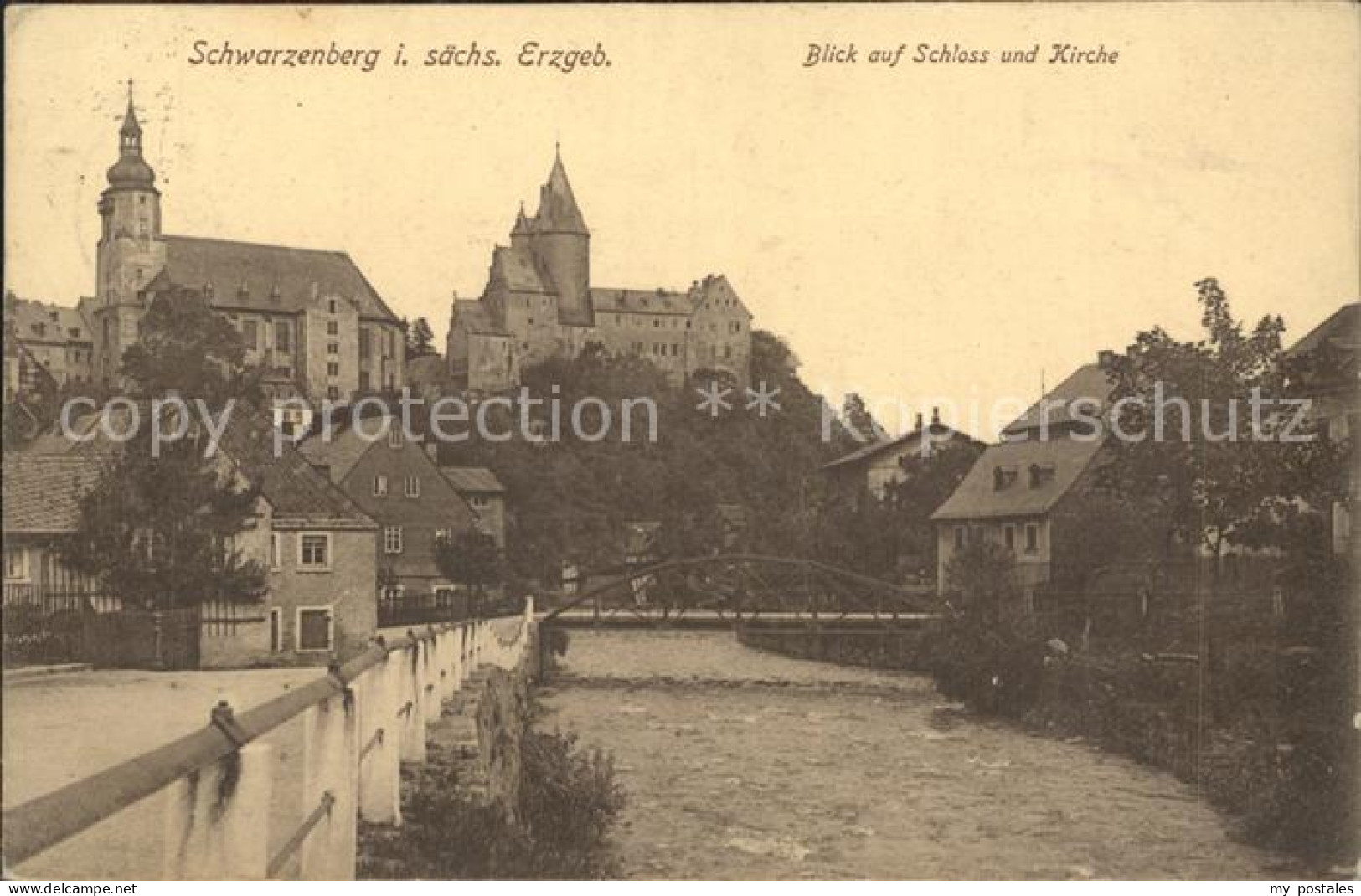 42267010 Schwarzenberg Erzgebirge Blick Auf Schloss Und Kirche Schwarzenberg Erz - Schwarzenberg (Erzgeb.)