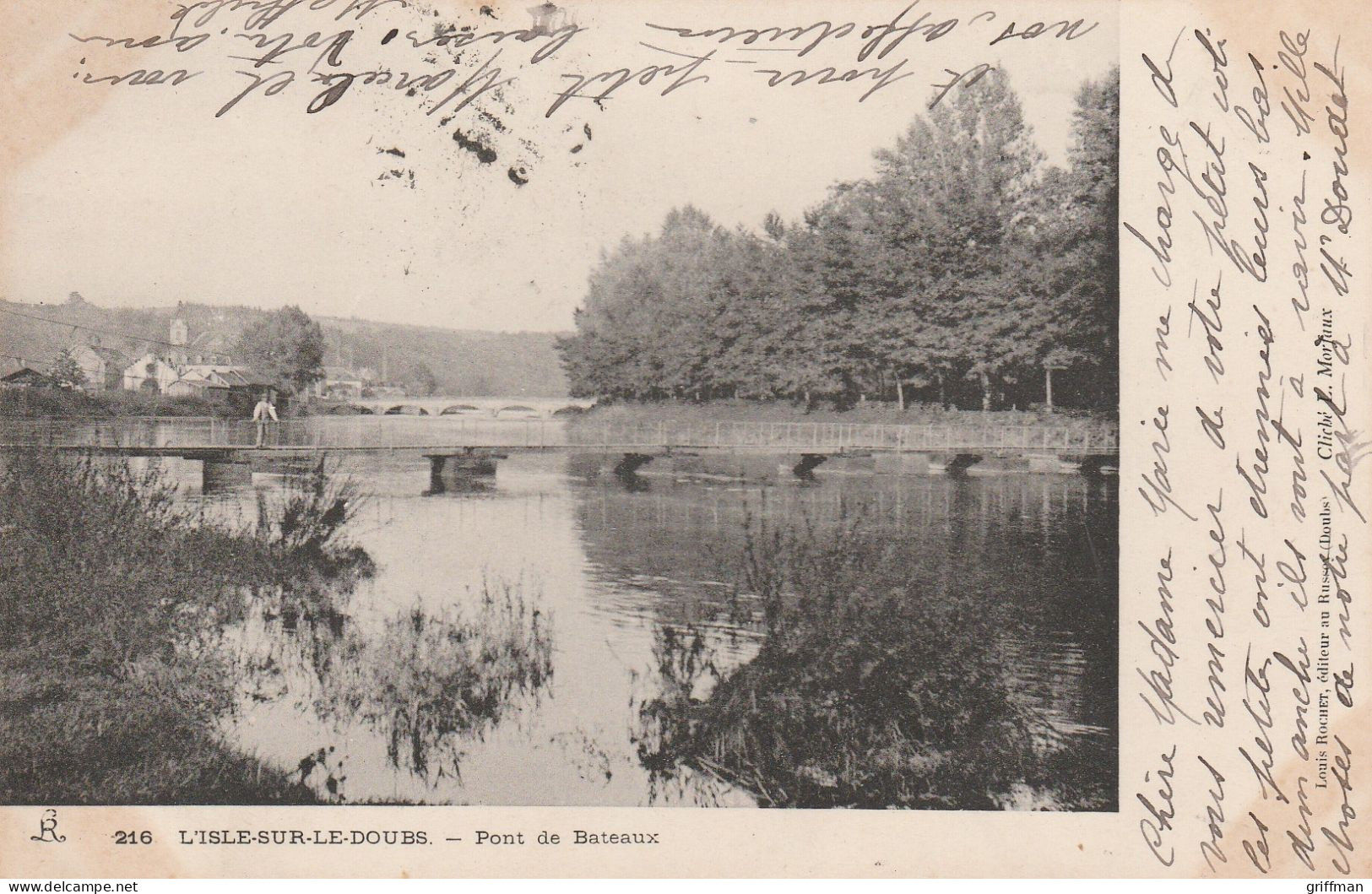 L'ISLE SUR LE DOUBS PONT DE BATEAUX 1904 PRECURSEUR TBE - Isle Sur Le Doubs