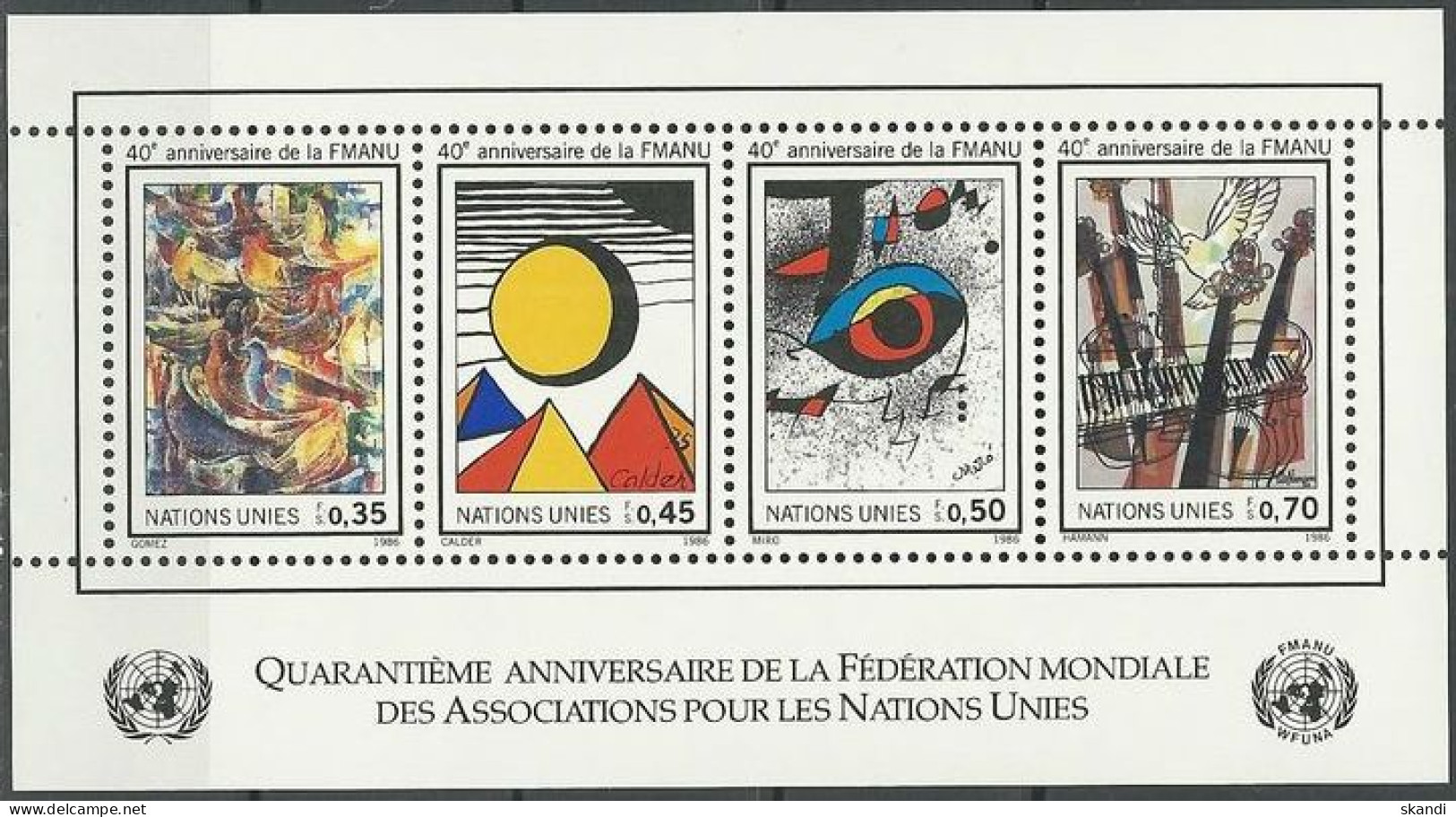 UNO GENF 1986 Mi-Nr. Block 4 ** MNH - Blocchi & Foglietti