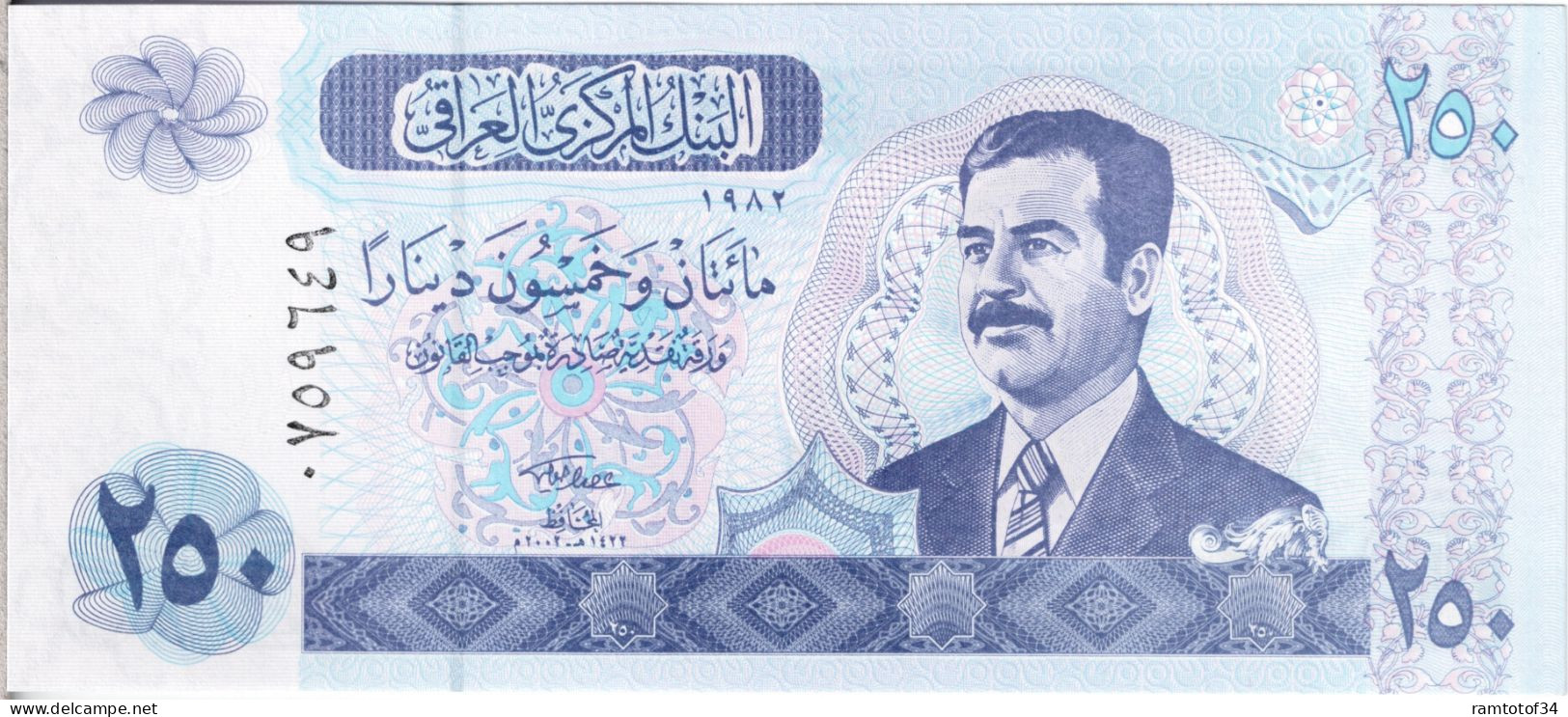IRAQ - 250 Dinars 2002 UNC - Irak