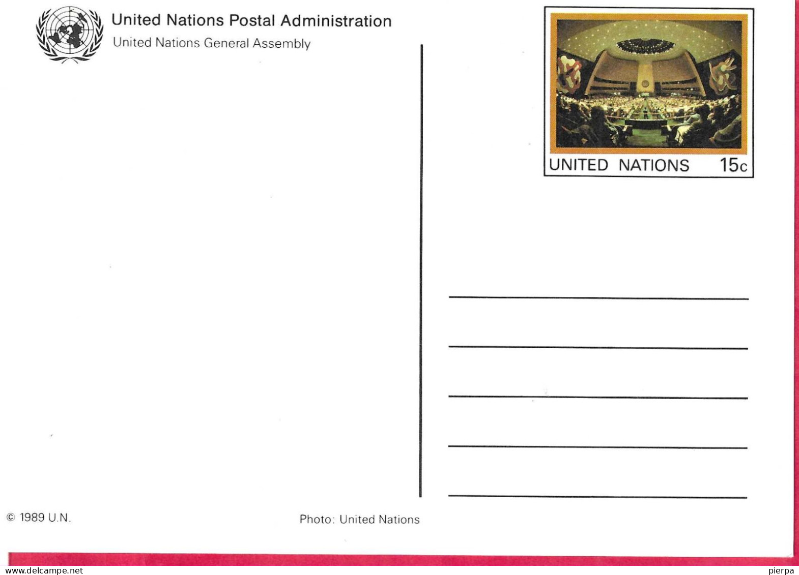 O.N.U. NEW YORK - LOTTO INTERO CINQUE CARTOLINE POSTALI - NUOVE - Otros & Sin Clasificación