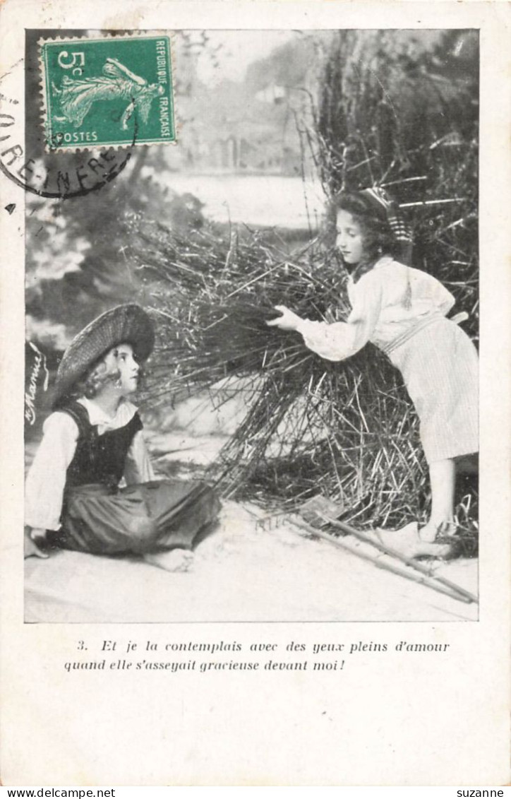 Série ENFANTINE - SOUVENIR Du JEUNE AGE - 4 Cartes Anciennes H. Manuel - Collezioni & Lotti