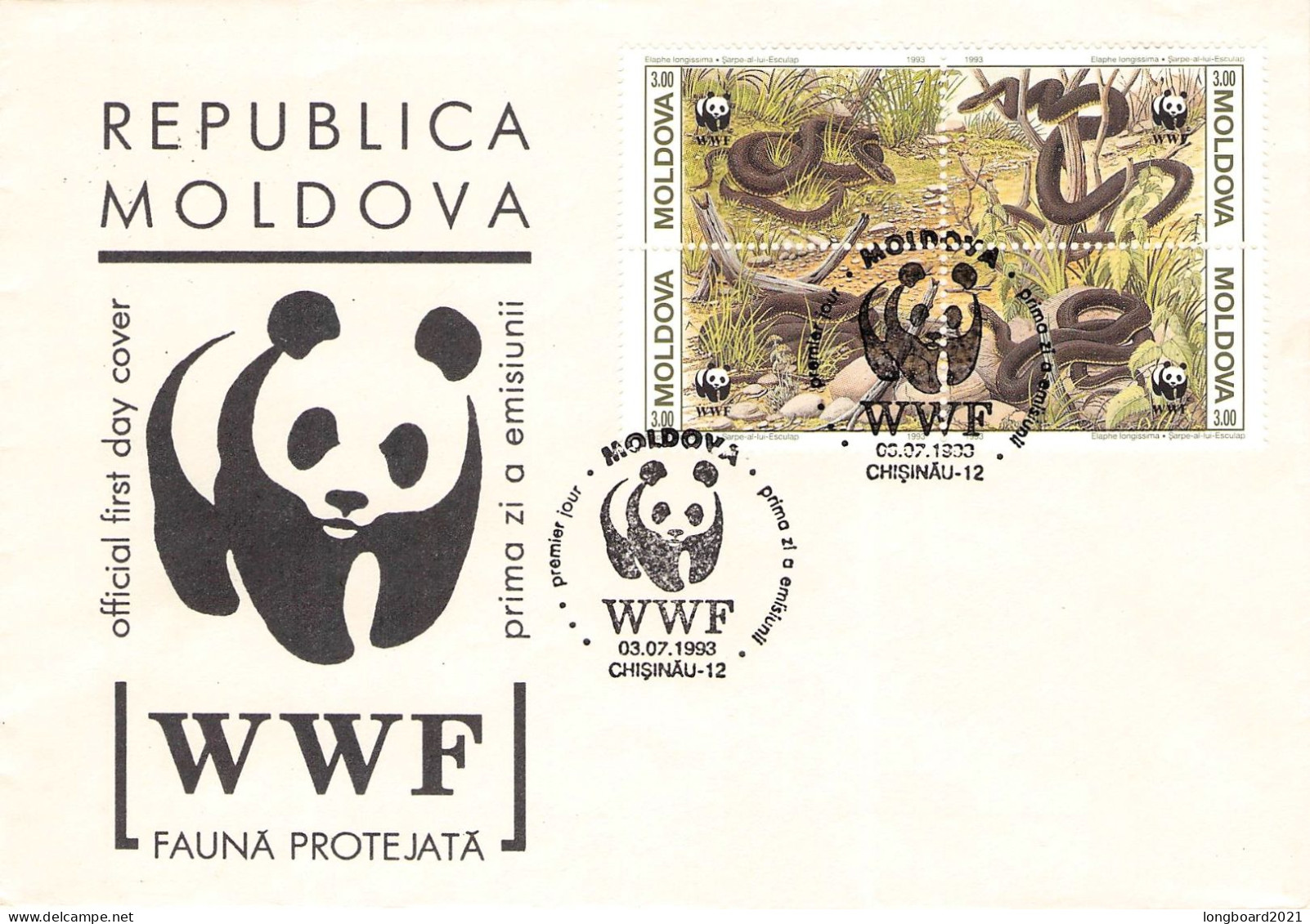 MOLDOVA - FDC WWF 1993 - SNAKE / 4204 - Moldavia