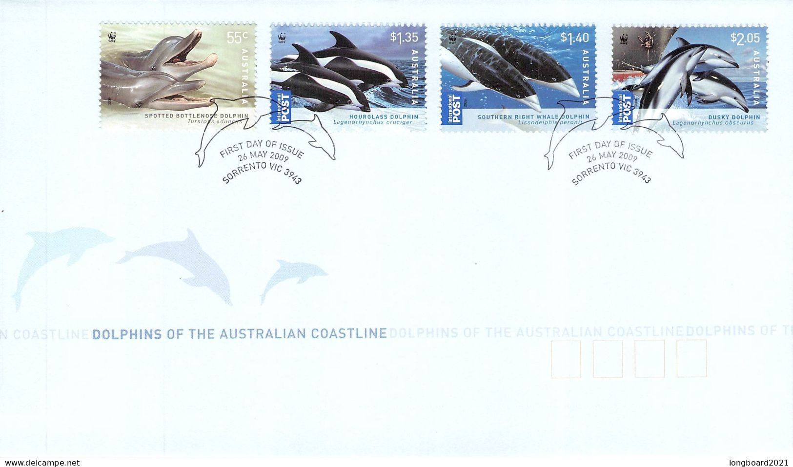 AUSTRALIA - FDC WWF 2009 - DOLPHIN / 4206 - Omslagen Van Eerste Dagen (FDC)