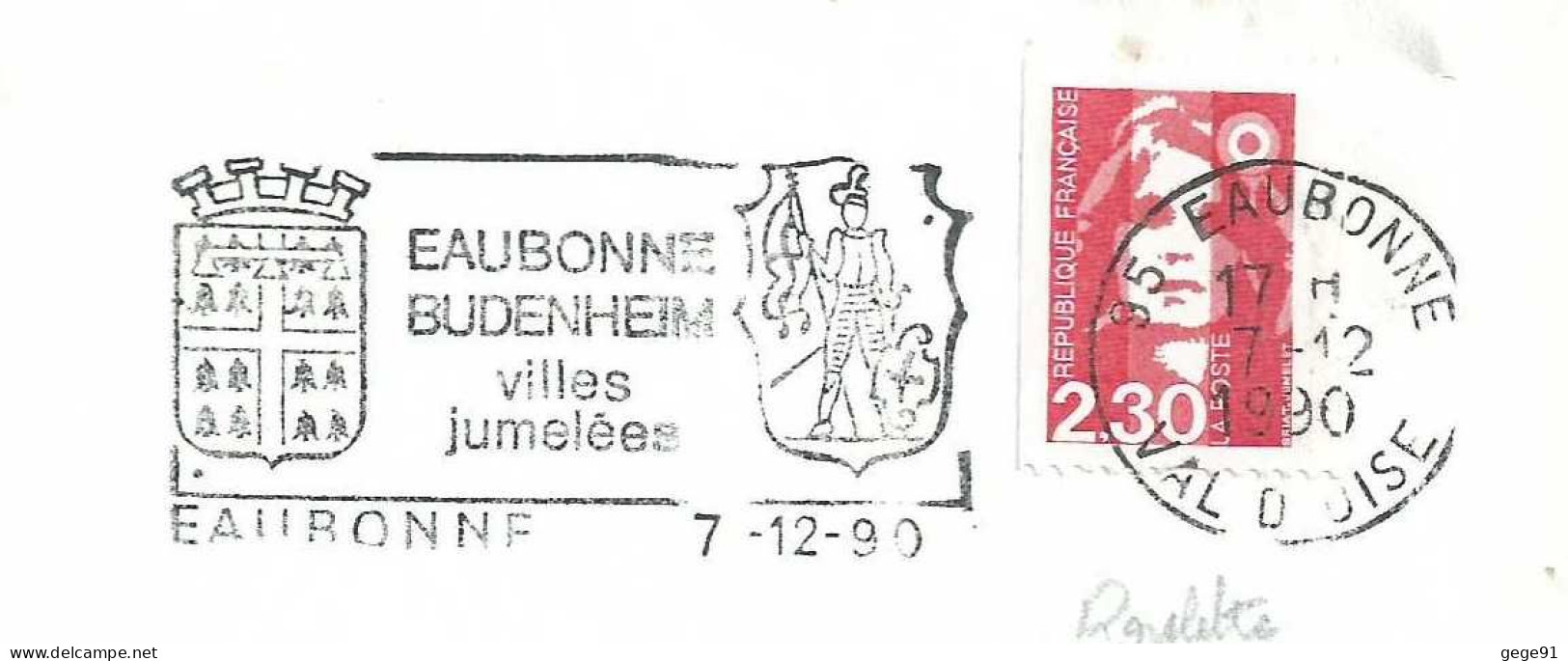 Secap D'Eaubonne - Jumelage Avec Budenheim - Chevalier - Enveloppe Entière - Briefe U. Dokumente