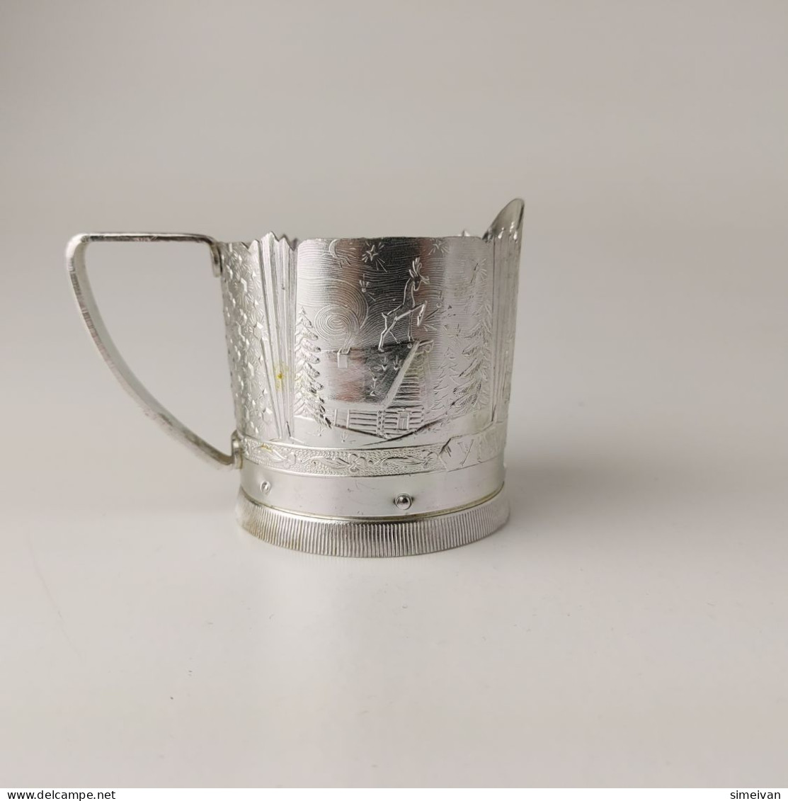 Vintage Soviet Russian Set of 6 Podstakannik Tea Cup Holders USSR Ural #5459