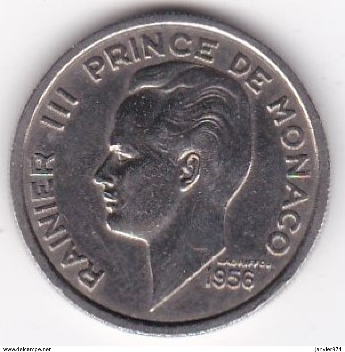 Monaco . 100 Francs 1956, Rainier III, En Cupronickel - 1949-1956 Old Francs