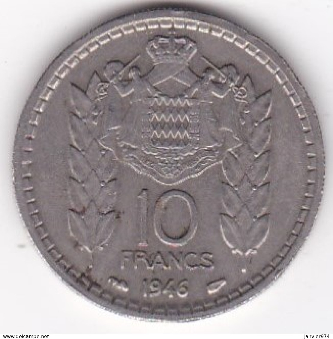 Monaco. 10 Francs 1946. Louis II, En Cupronickel - 1922-1949 Luigi II