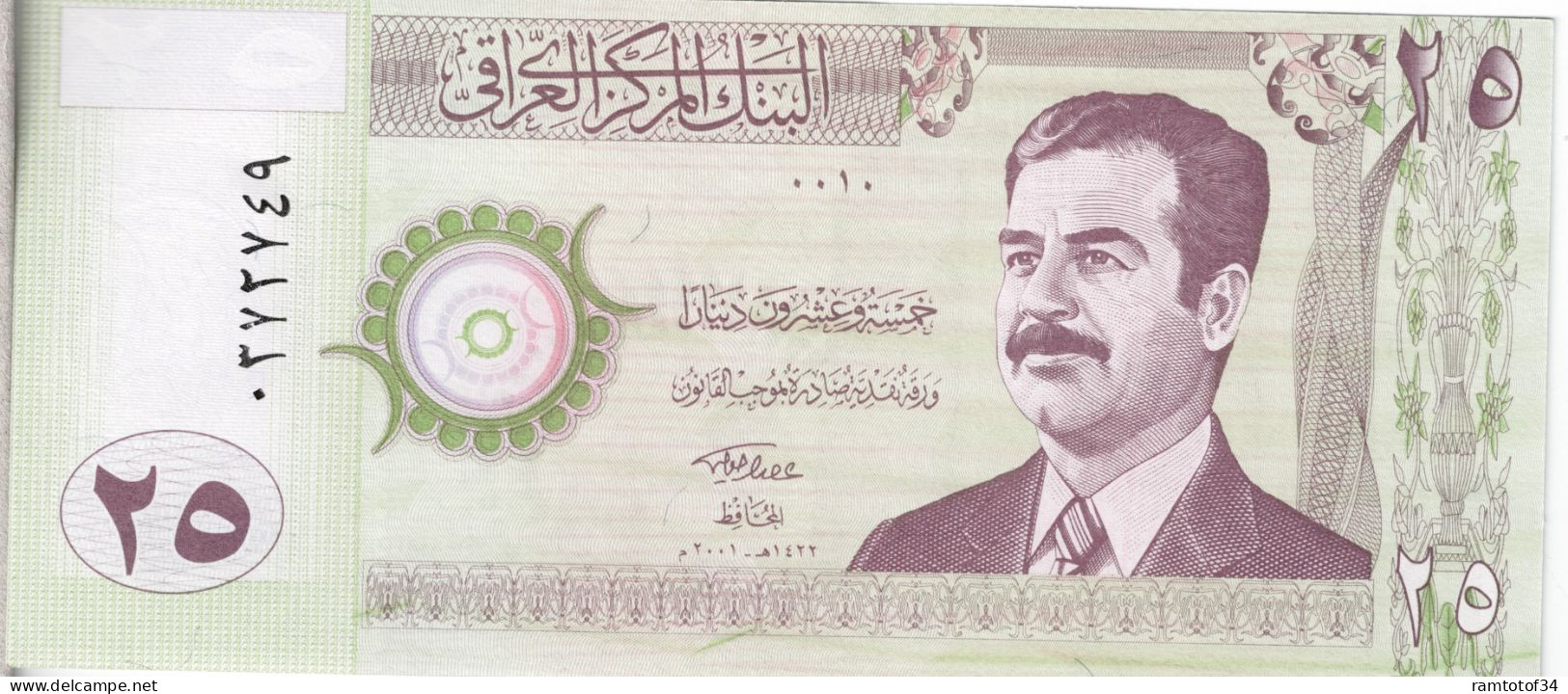 IRAQ - 25 Dinars 2001 UNC - Iraq