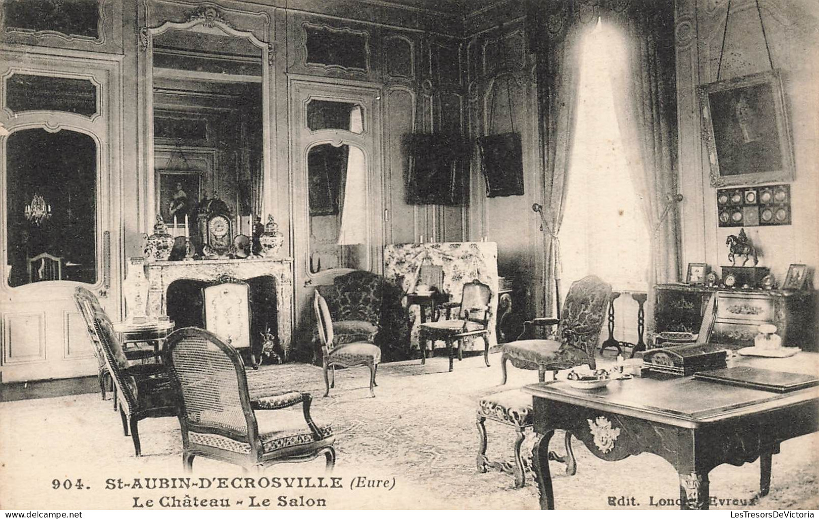 FRANCE - St Aubin D'Ecroville (Eure) - Le Château - Le Salon - Carte Postale Ancienne - Saint-Aubin-d'Ecrosville