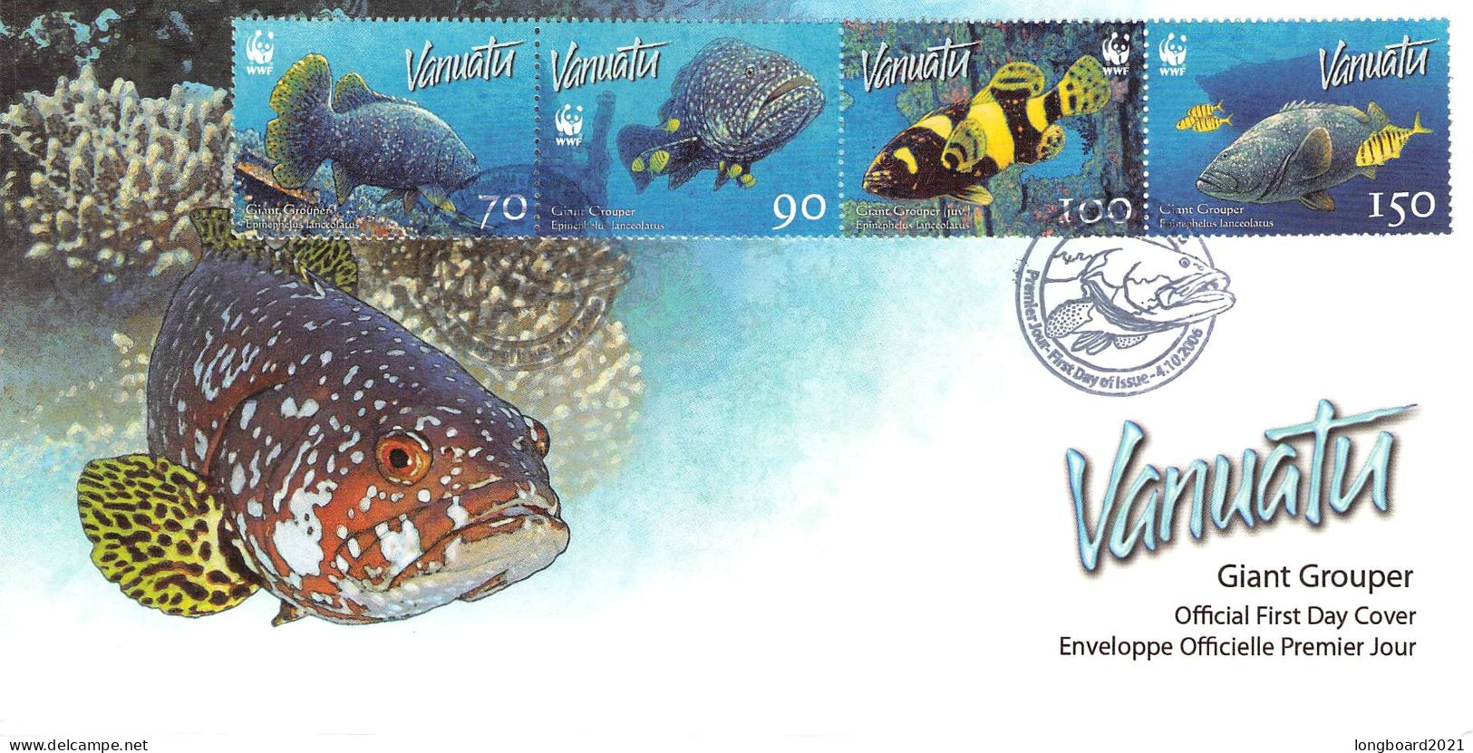 VANUATU - FDC WWF 2006 - GIANT GROUPER / 4211 - Vanuatu (1980-...)