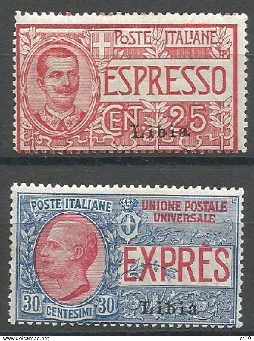 Libia Libya Italy Colony 1915 Special Delivery Express Mail Espresso # E1/2 Cpl 2v Set  In MNL *TL  Condition - Posta Espresso