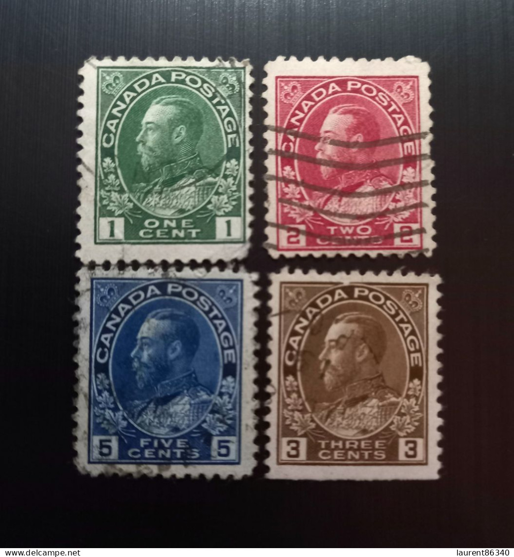 Canada 1911 -1918 King George V In Admiral Uniform  Modèle: Indigo Perforation: 12 Lot 1 - Oblitérés