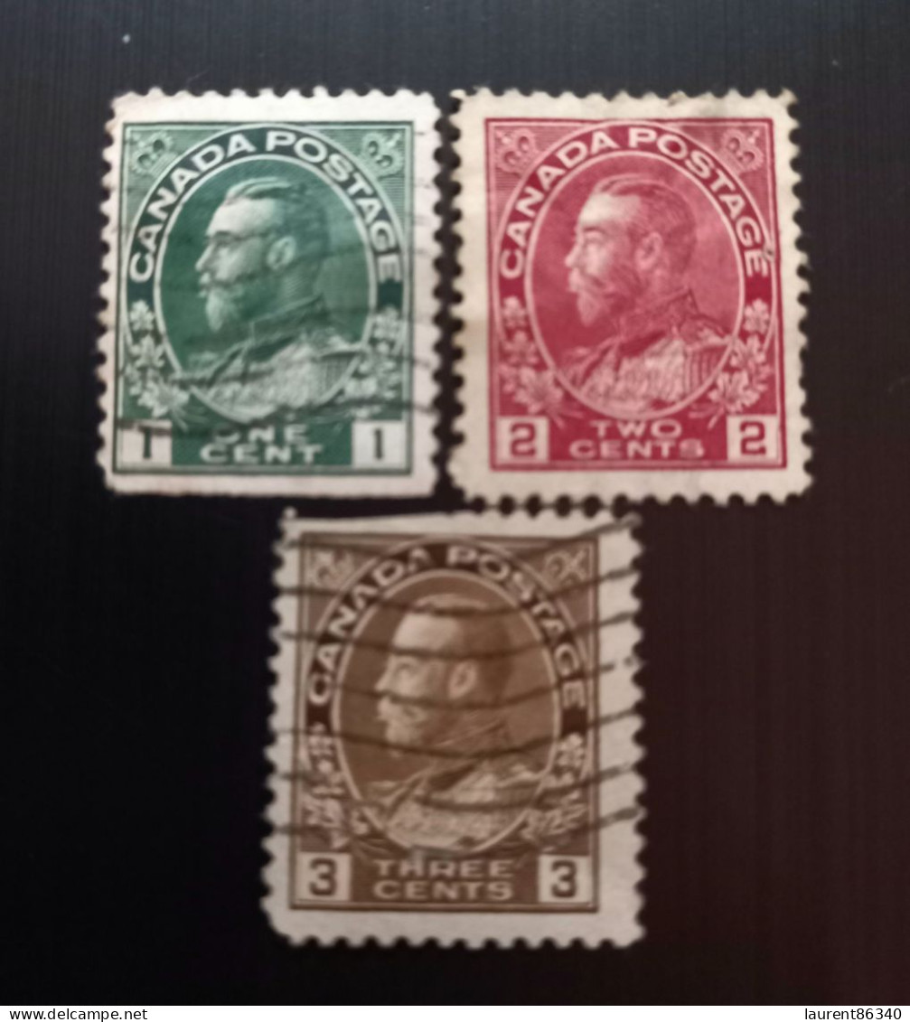 Canada 1911 -1918 King George V In Admiral Uniform  Modèle: Indigo Perforation: 12 Lot 2 - Used Stamps