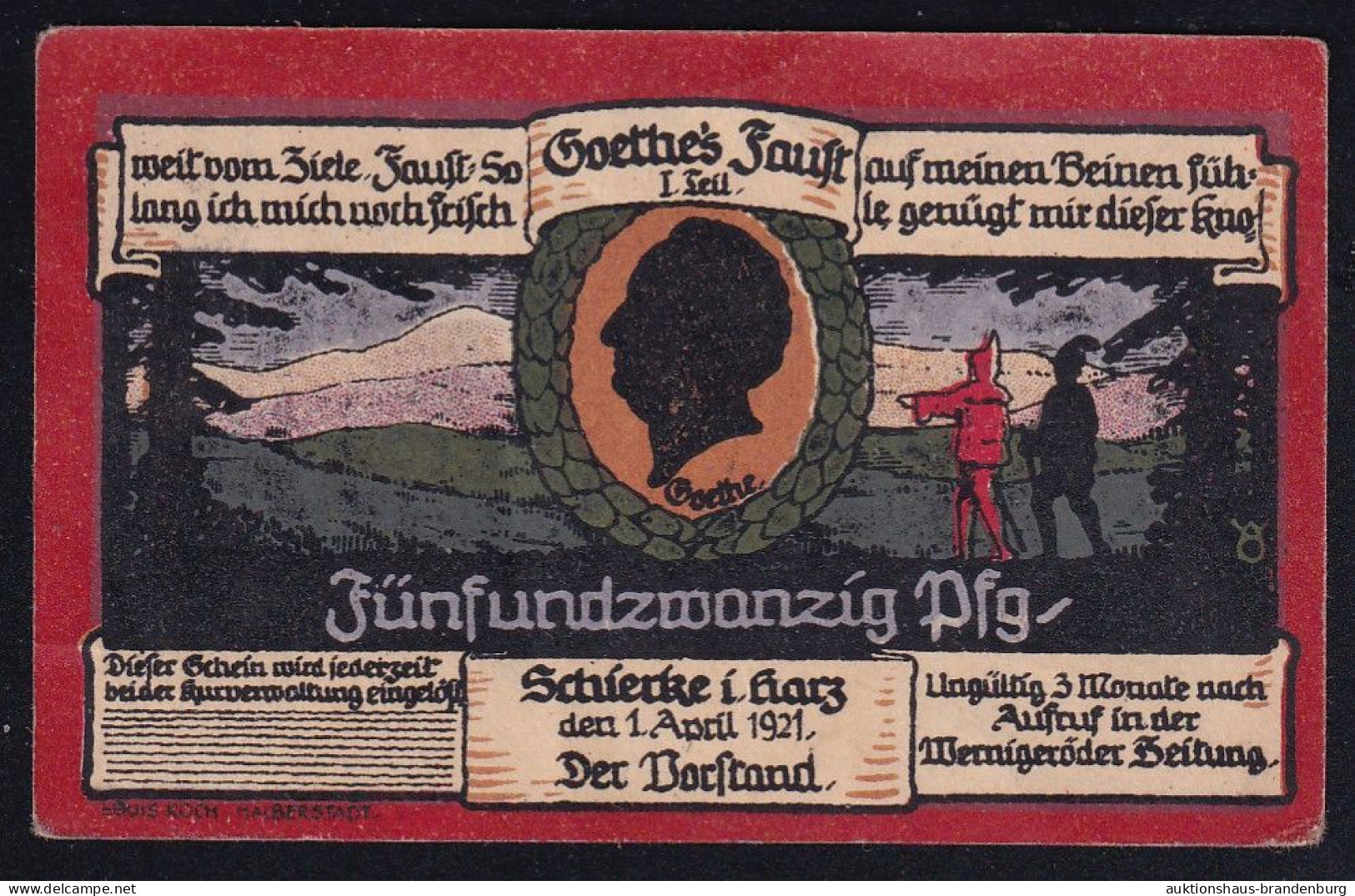 Schierke Im Harz: 25 Pfennig 1.4.1921 - Ohne KN - Verzamelingen