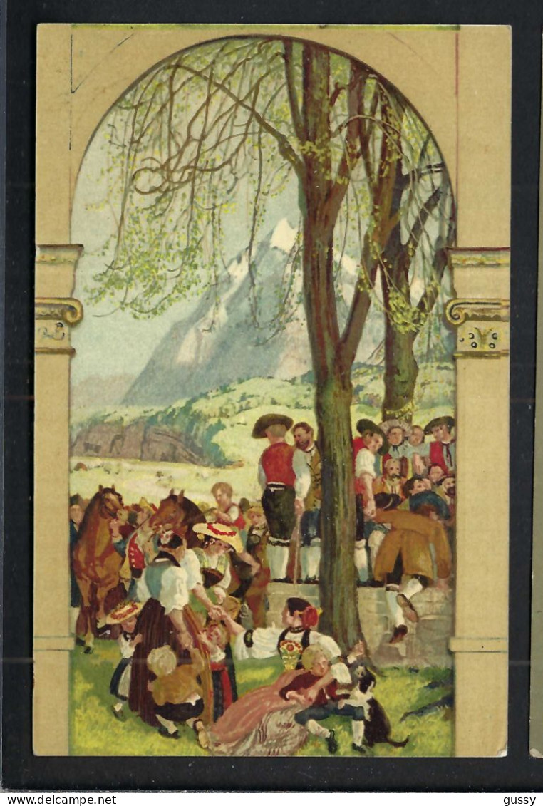 SUISSE Ca.1918: CP Ill. Entier De 7,5c De La Fête Nationale Suisse, Obl. CAD Genève (GE) Pour GENEVE - Entiers Postaux