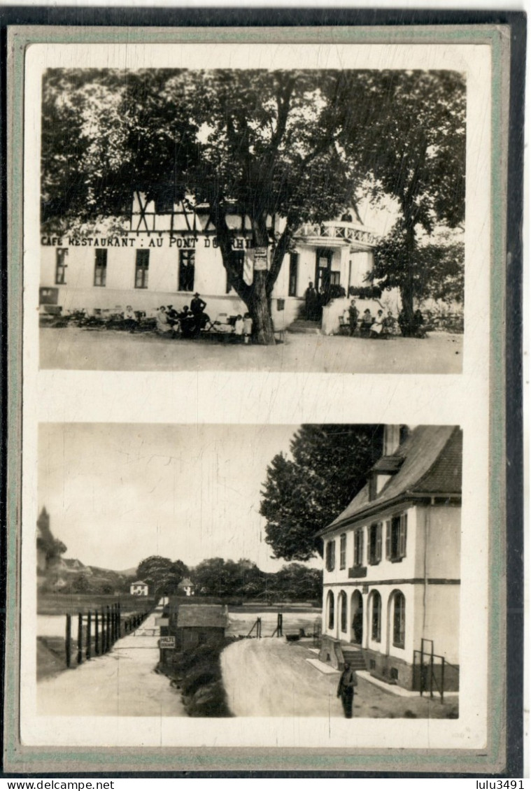 CPA - NEUF-BRISACH (68) - Carte Multi-Vues Des Années 40 / 50 - Aspect Du Restaurant Du Pont Du Rhin De J. Vouarb - Neuf Brisach