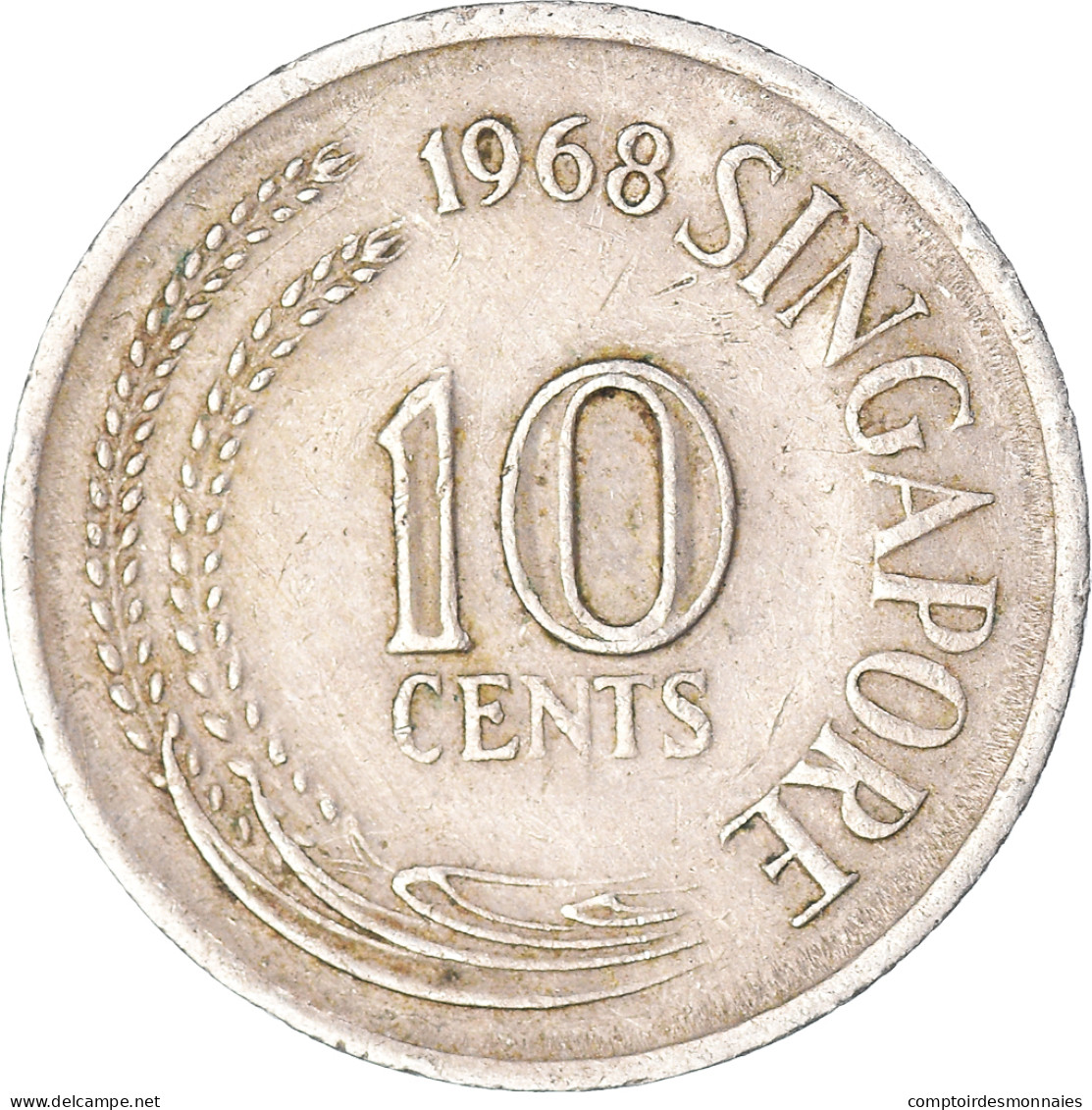 Monnaie, Singapour, 10 Cents, 1968 - Singapour
