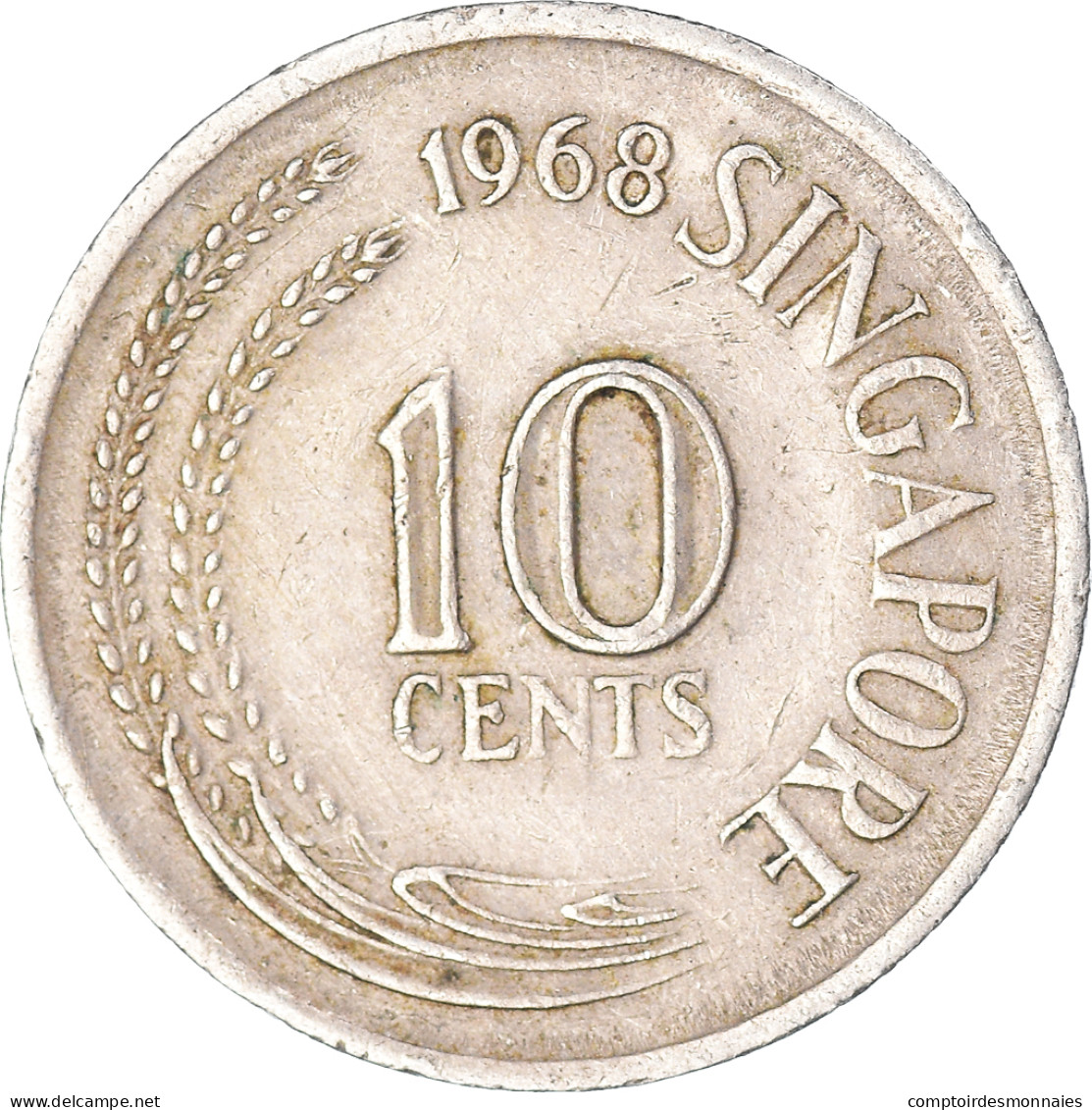 Monnaie, Singapour, 10 Cents, 1968 - Singapore