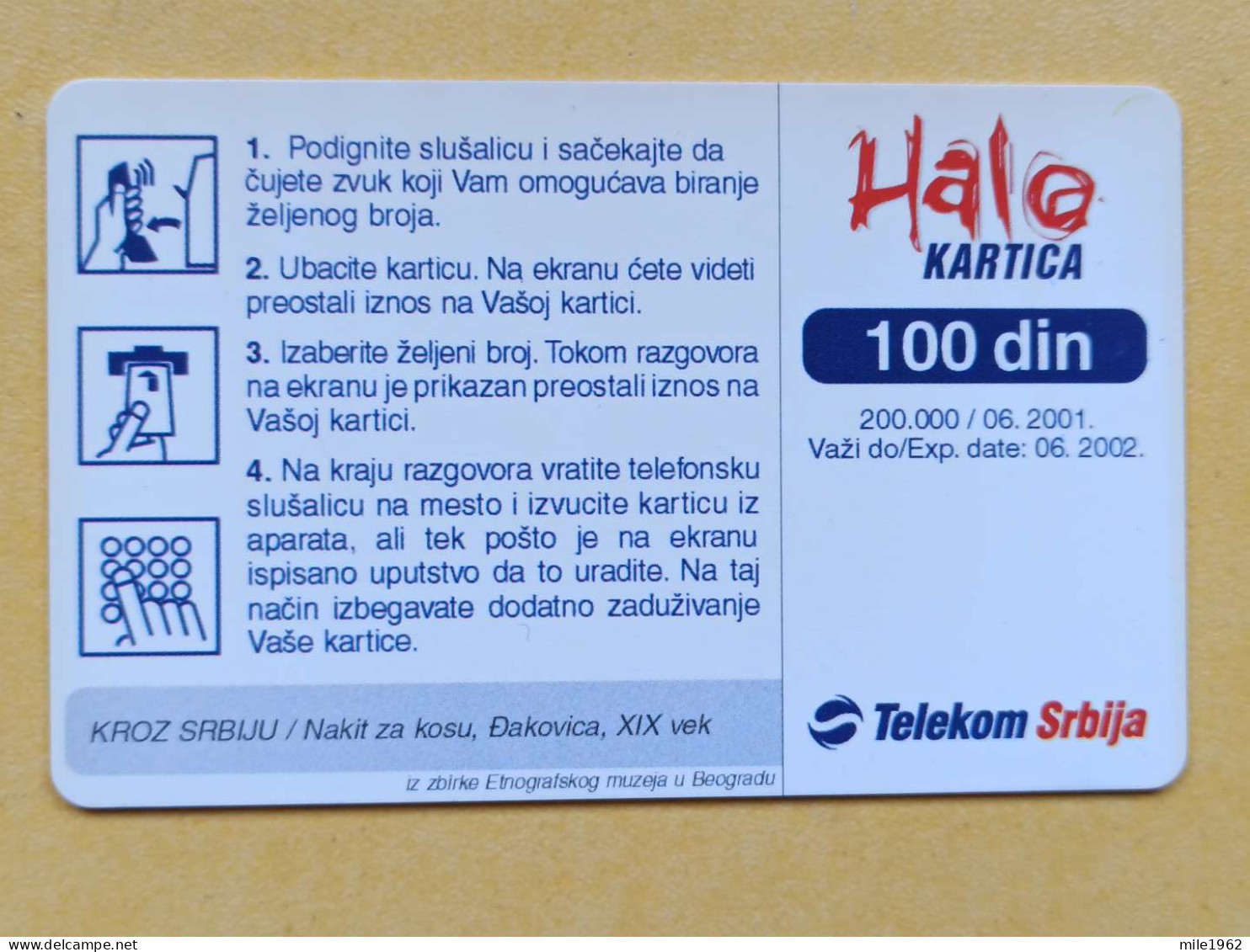 T-241 - SERBIA, TELECARD, PHONECARD, BIJOUX, JEWELERY - Sonstige – Europa