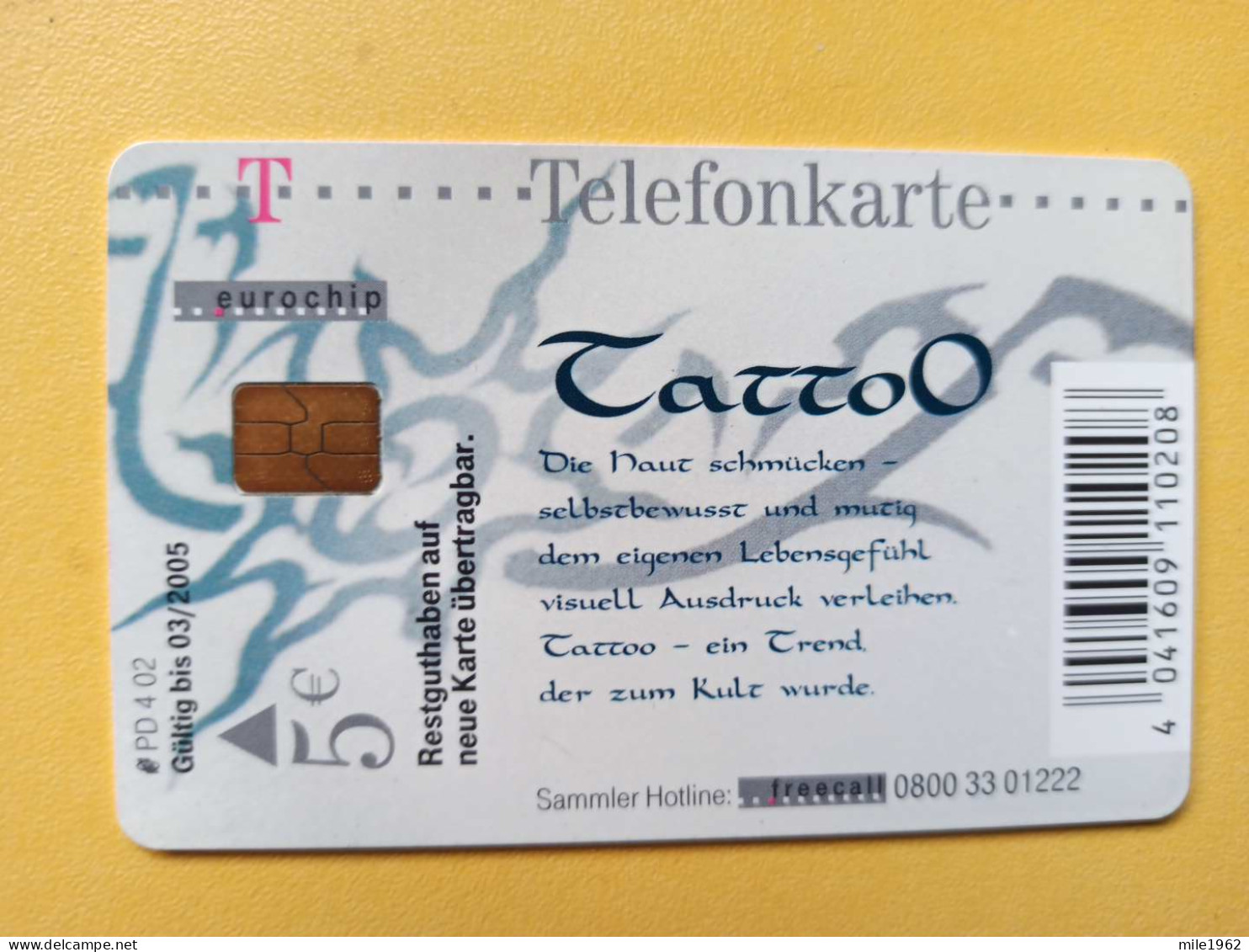 T-231 - TELECARD, PHONECARD, GERMANY, TATTOO - Otros & Sin Clasificación