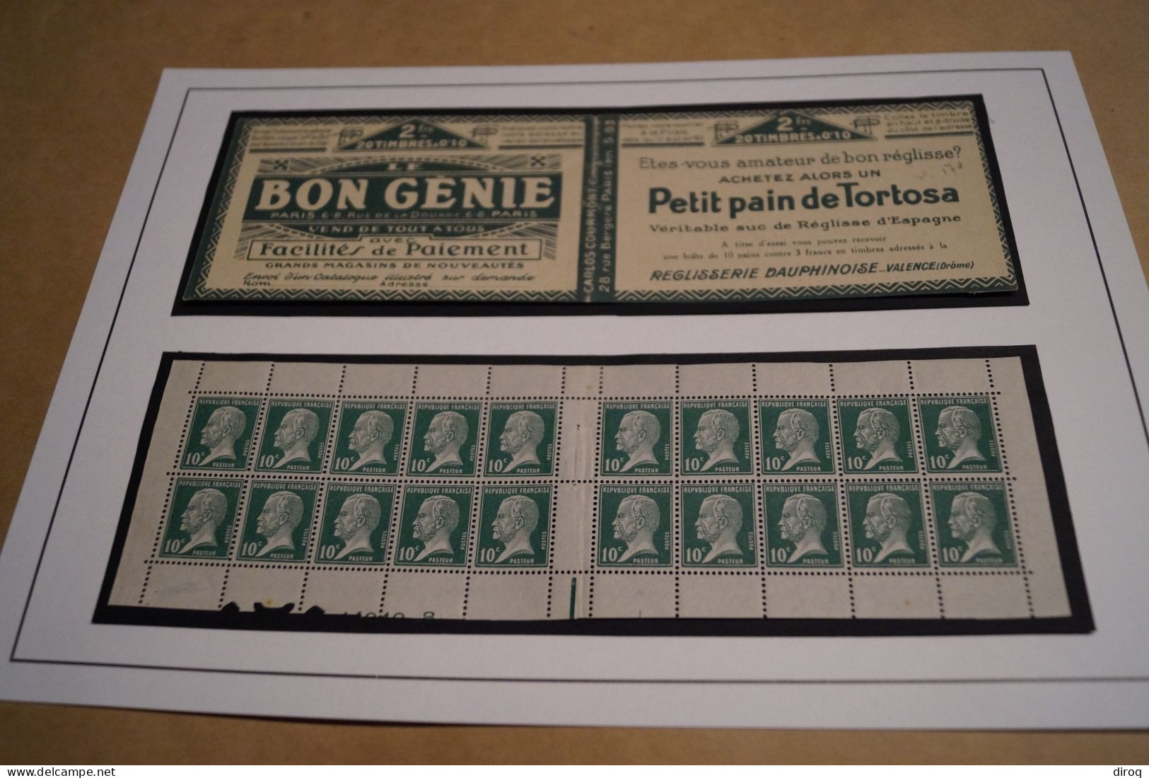 Ancien Carnet De 20 Timbres Publicitaires,Bon Génie,Petit Pain De Tortosa,France,complet, RARE - Unused Stamps