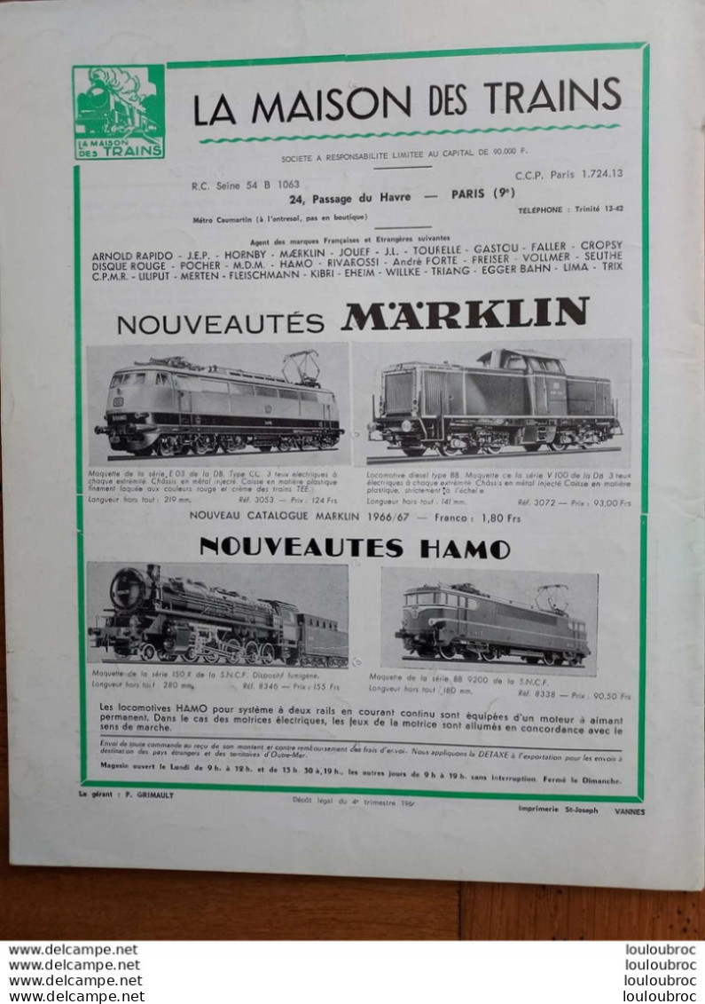 LOCO REVUE N°266 DE 1966 AMATEURS DE CHEMINS DE FER ET DE MODELISME PARFAIT ETAT - Trains